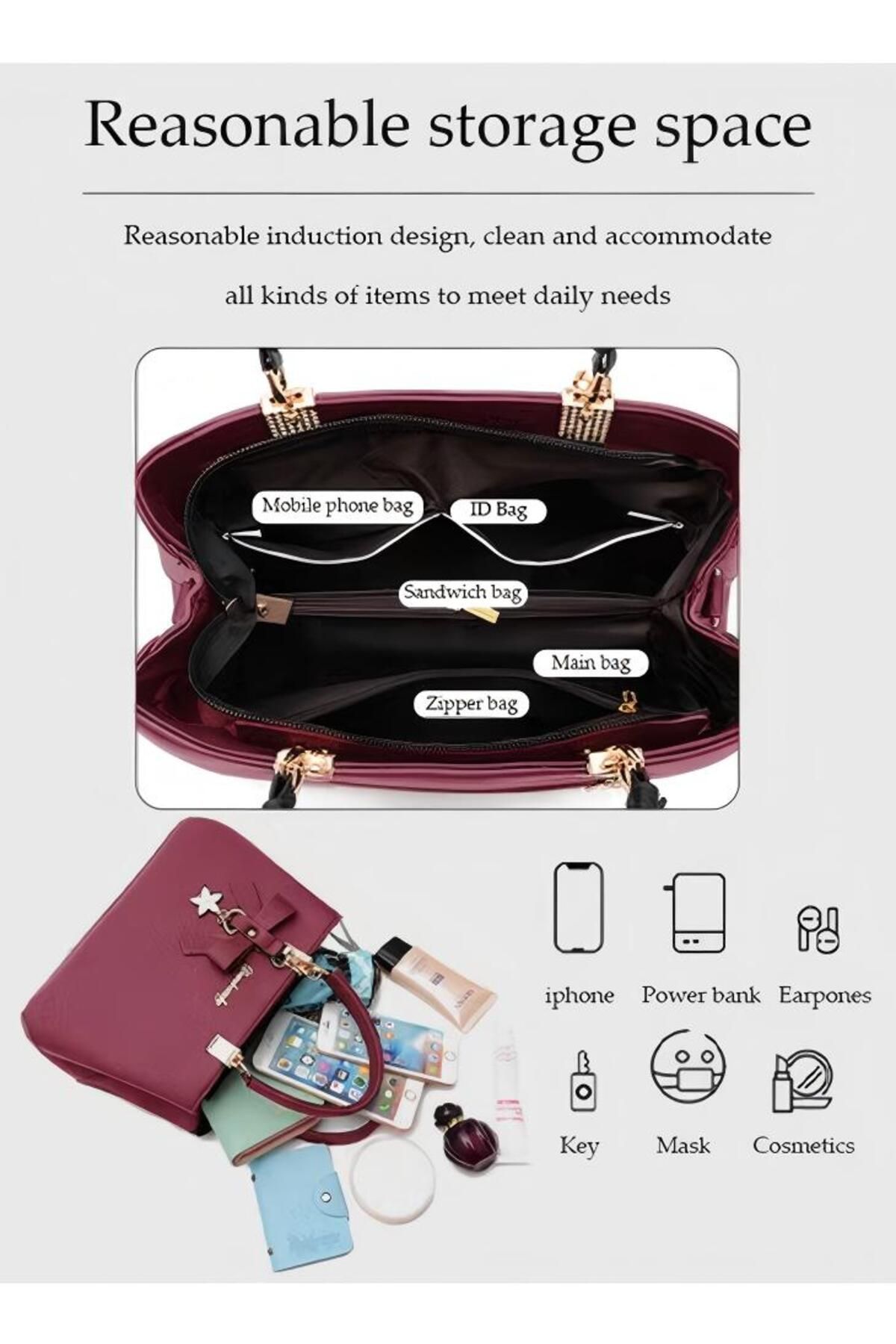 Generic-Adjustable shoulder strap, single shoulder crossbody bag with multiple pockets design, high-quality 4