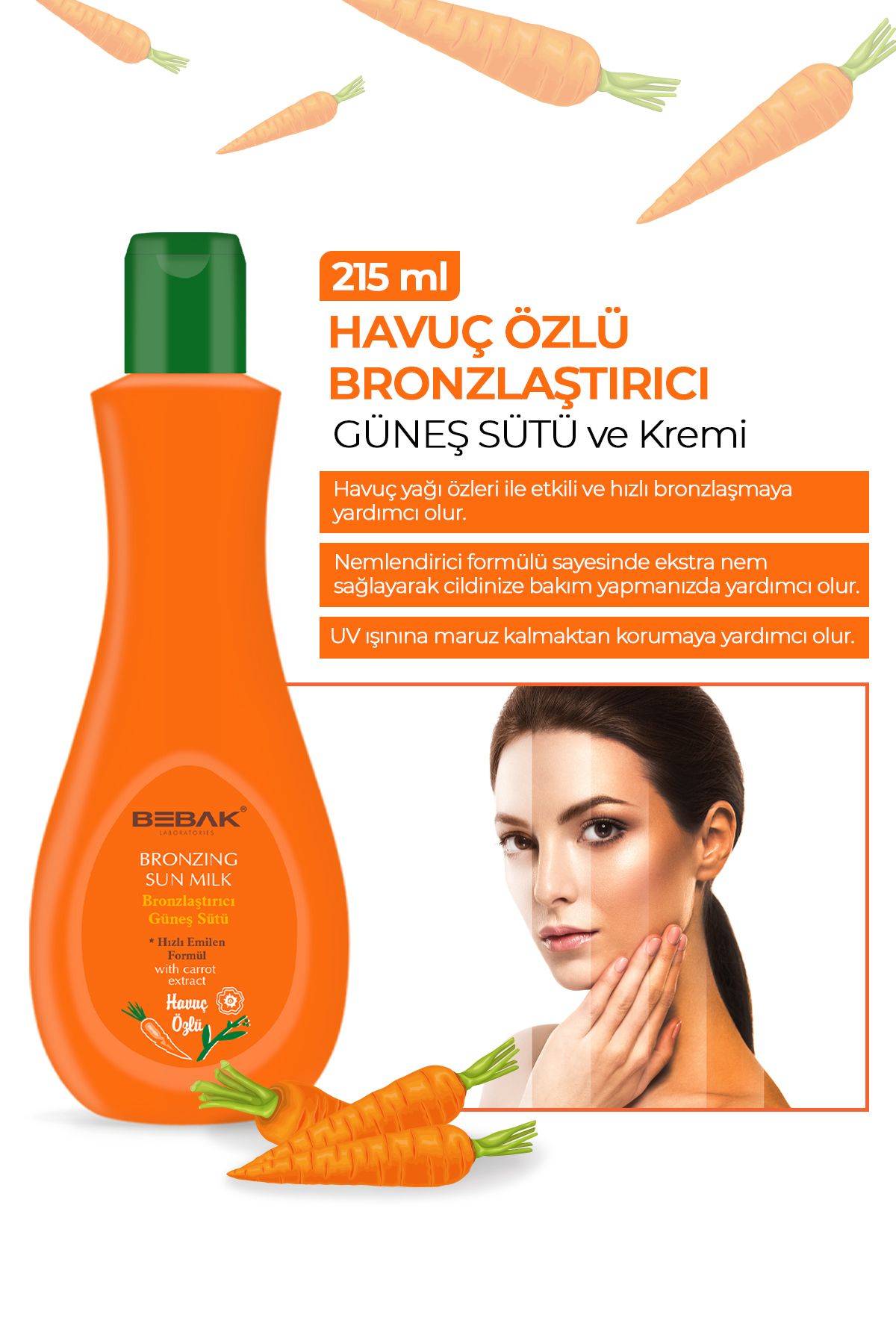 Bebak-Bronzing Milk with Carrot Extract Providing Effective Tan 215 ml 3