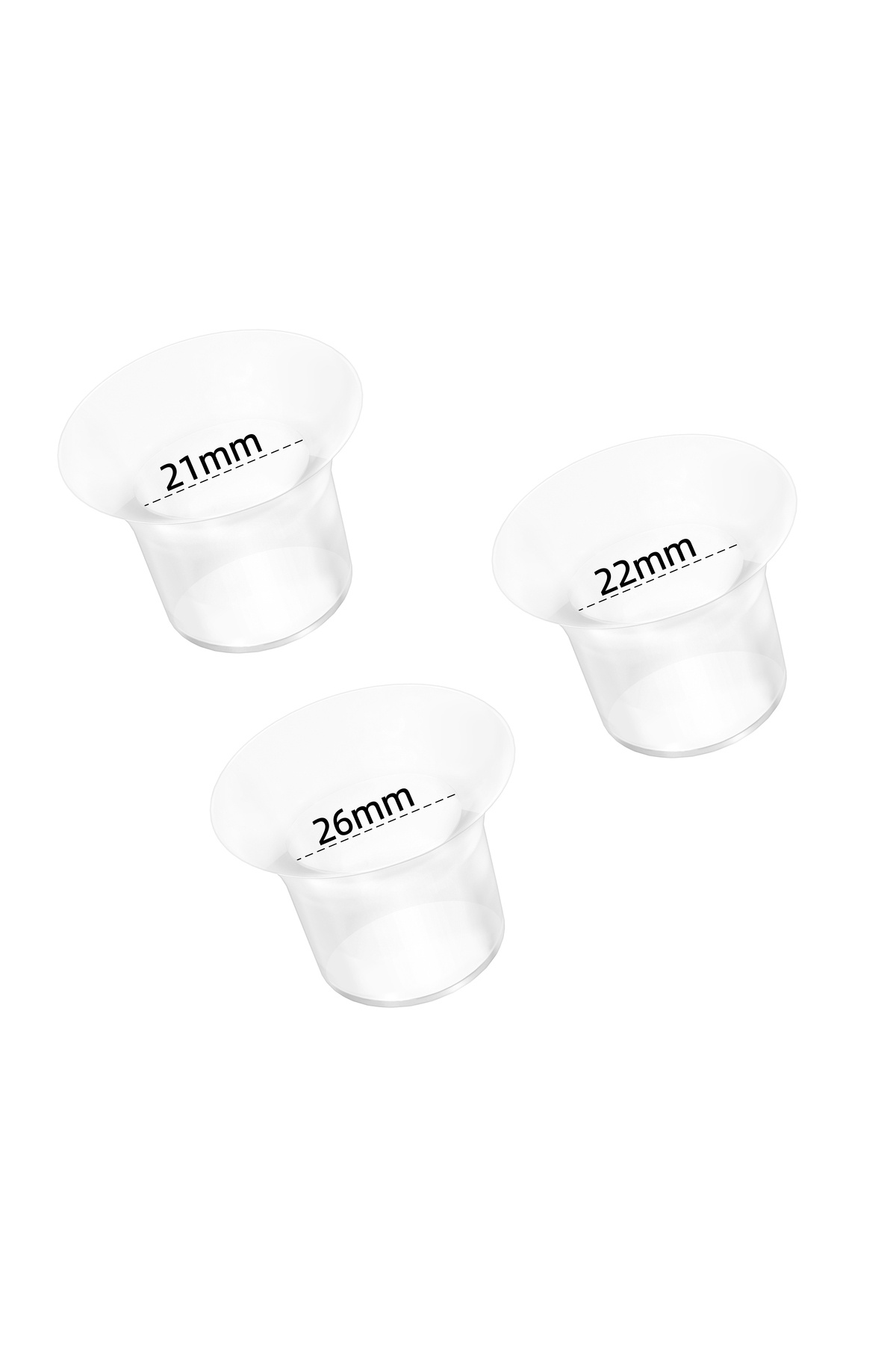 BEBEBAO Göğüs Pompası Kalkanı Silikon Flanş Küçültücü 21-22-26 Mm 3'lü Set (P1 -EKPRESS MODEL UYUMLU)