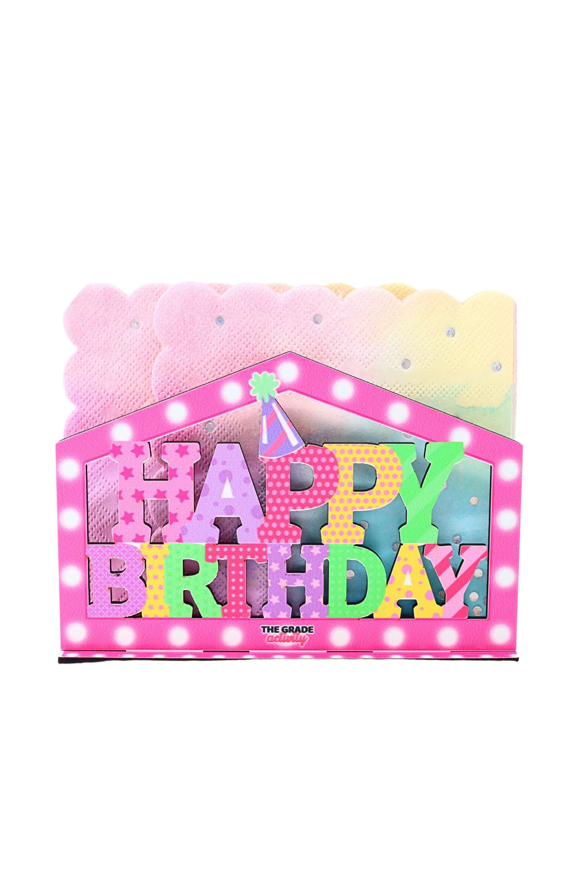 The Grade Pembe Happy Birthday peçetelik Doğum günü süsleri Doğum günü parti konsept pembe doğum günü süsleri