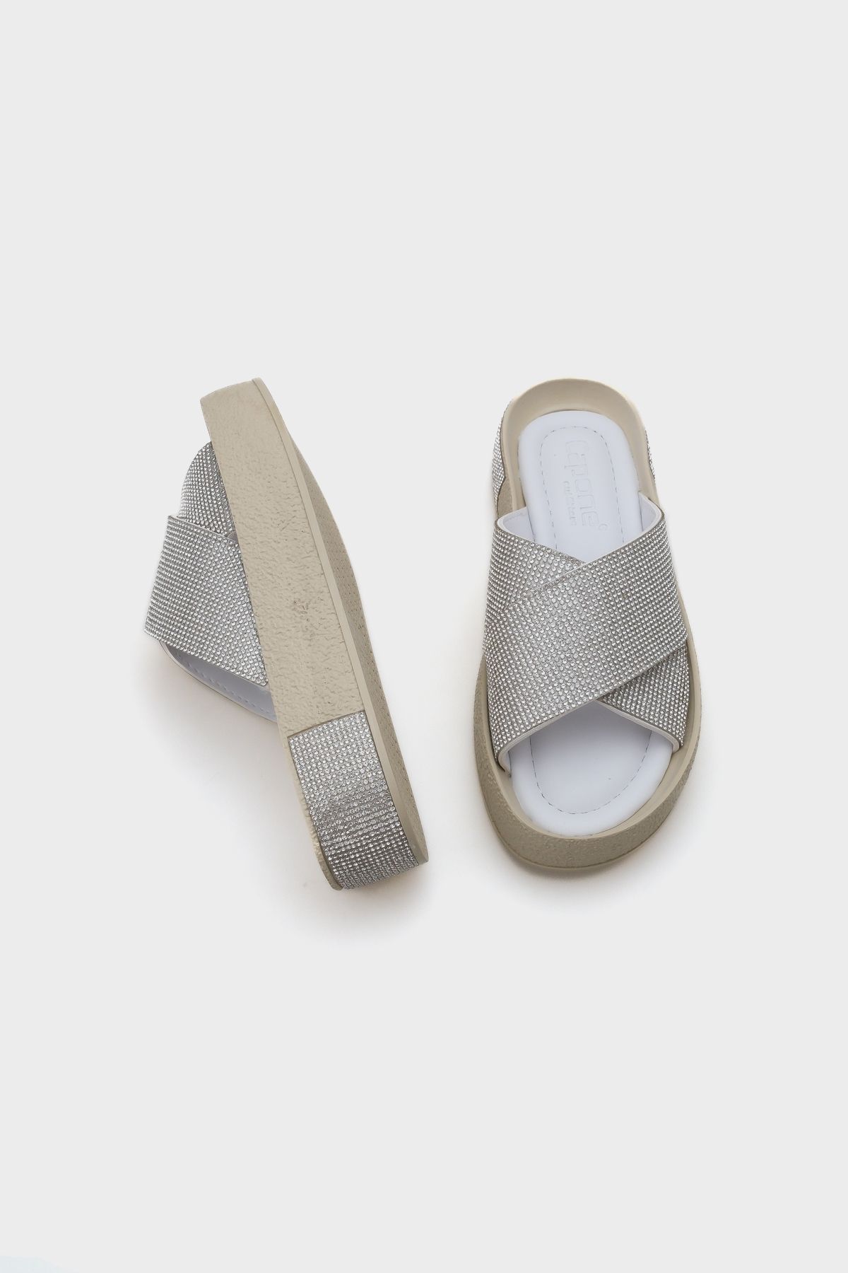Capone Outfitters-Papuci de damă Maren Cross Stone cu bandă de piatră cu toc pană 4