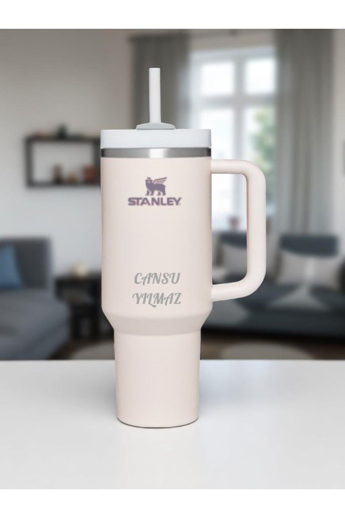 Stanley Kişiselleştirilmiş Quencher Pipetli Termos 1,18 L Açık Pembe