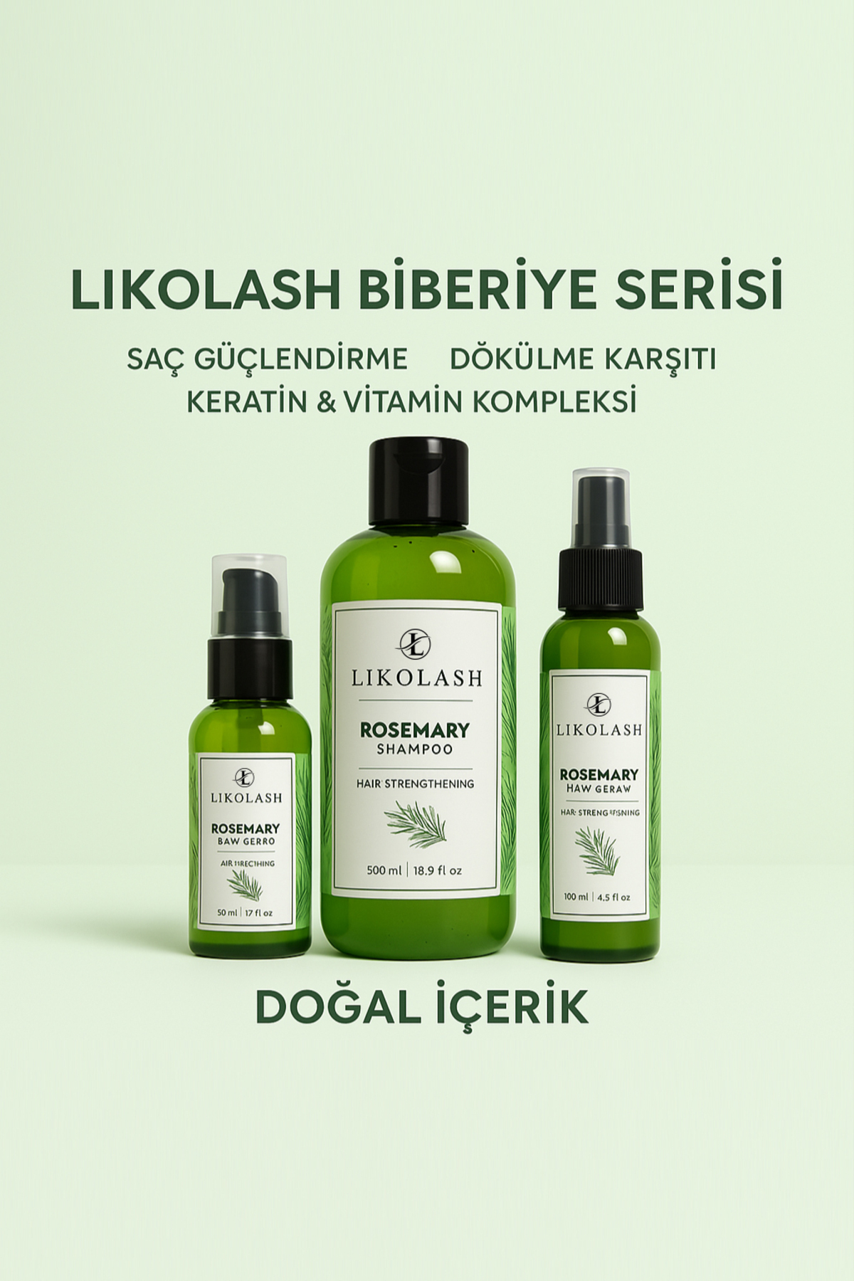 Biberiye Şampuanı Saç Toniği Ve Saç Yağı Dökülme Karşıtı Hızlı Uzamaya Yardımcı Komple Set — KompleSet — تصویر 2 از 3