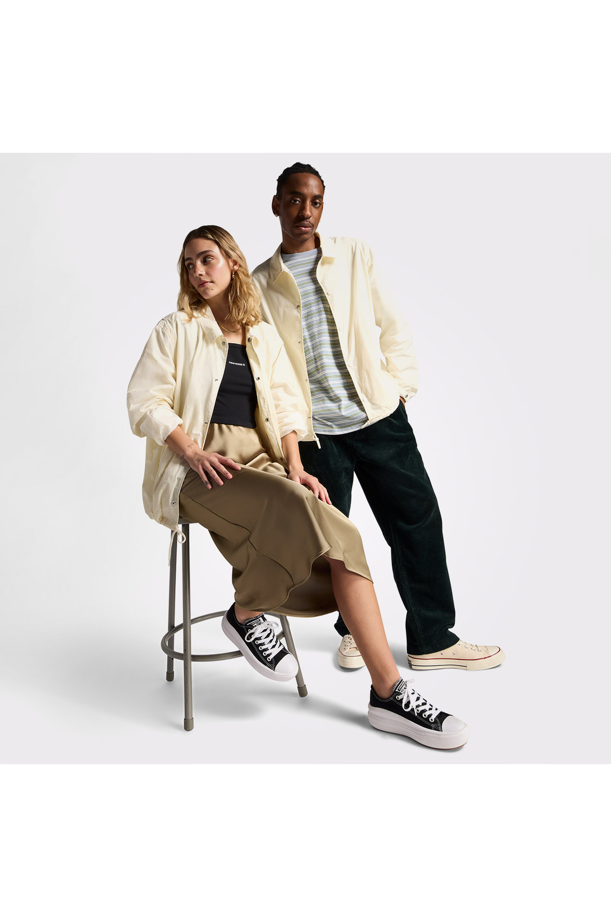 Converse Go-To Andover Unisex Krem Antrenör Ceketi görsel 2