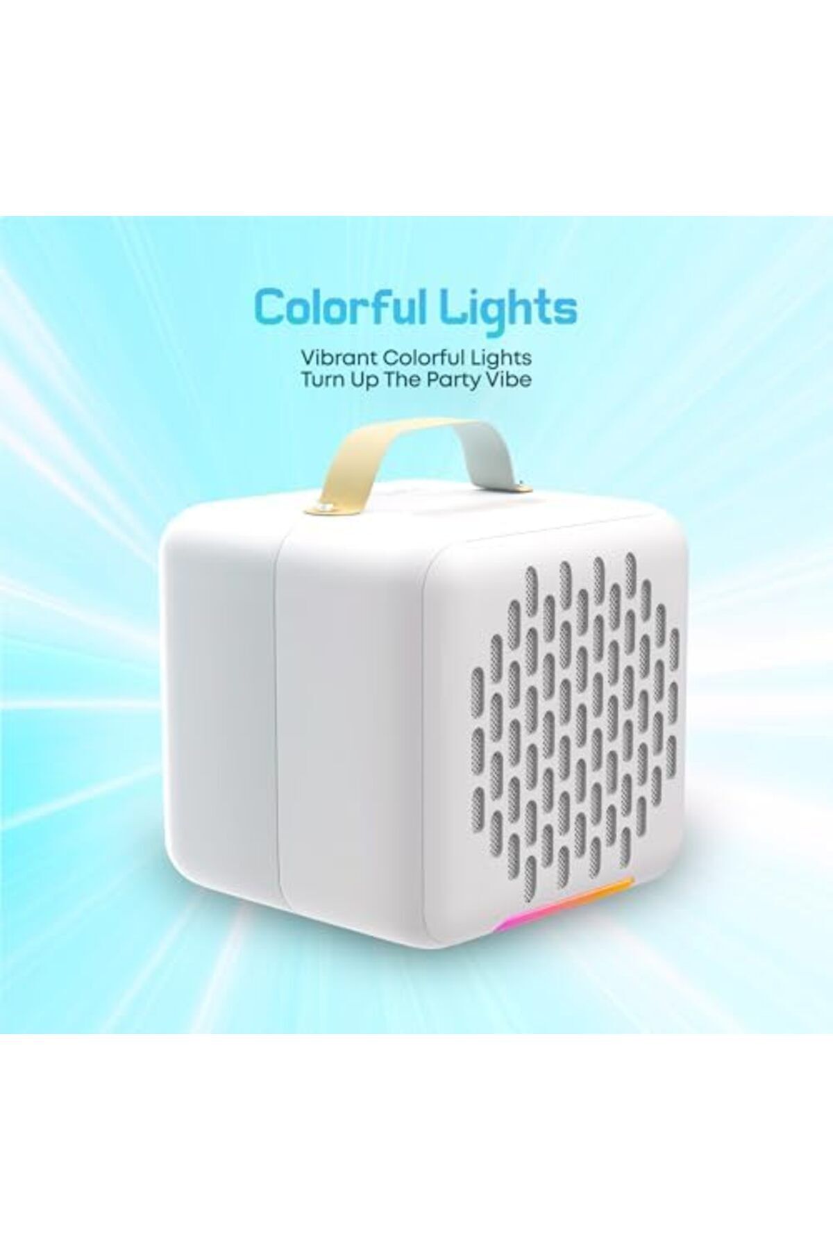 Faster-Rock Box Portable Bluetooth Speaker- Pocket Sized Mini Speaker with 1 Wireless Microphone- 5. 3