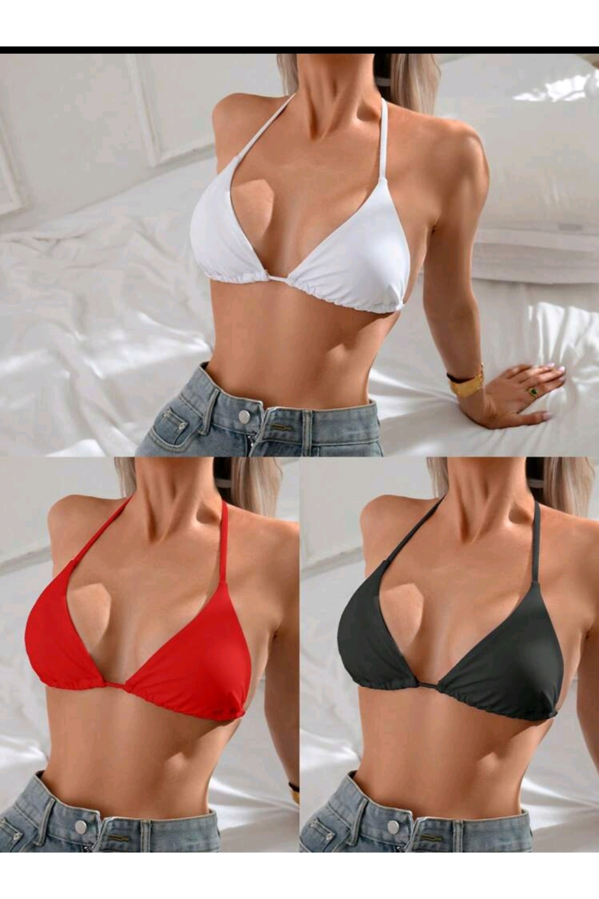 Set of 3 bikini tops