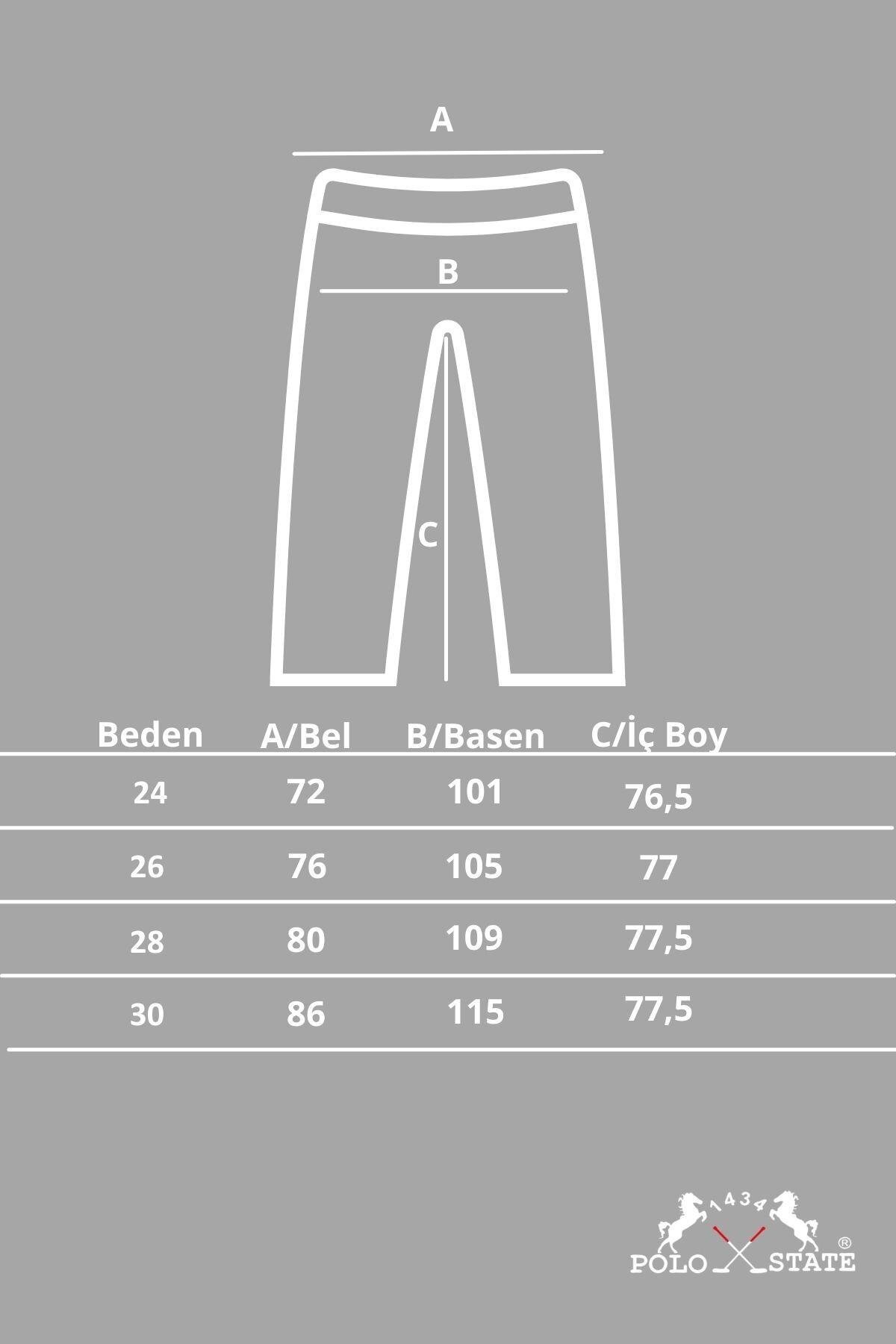 Polo State  Kadın Bol Kalıp Kot Pantolon Lacivert - Görsel 5