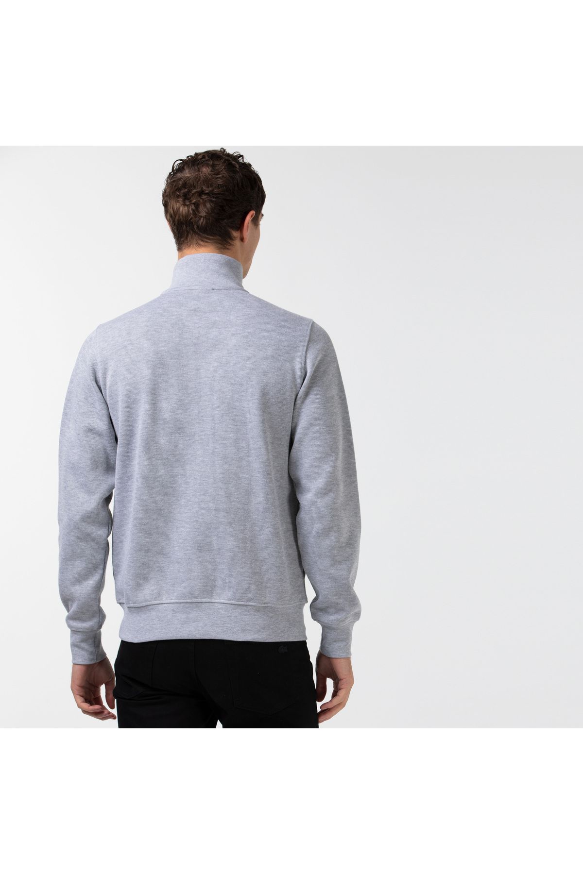 سویشرت خاکستری مردانه لباس پیراهن نیمه زیپ کلاسیک مناسب Lacoste