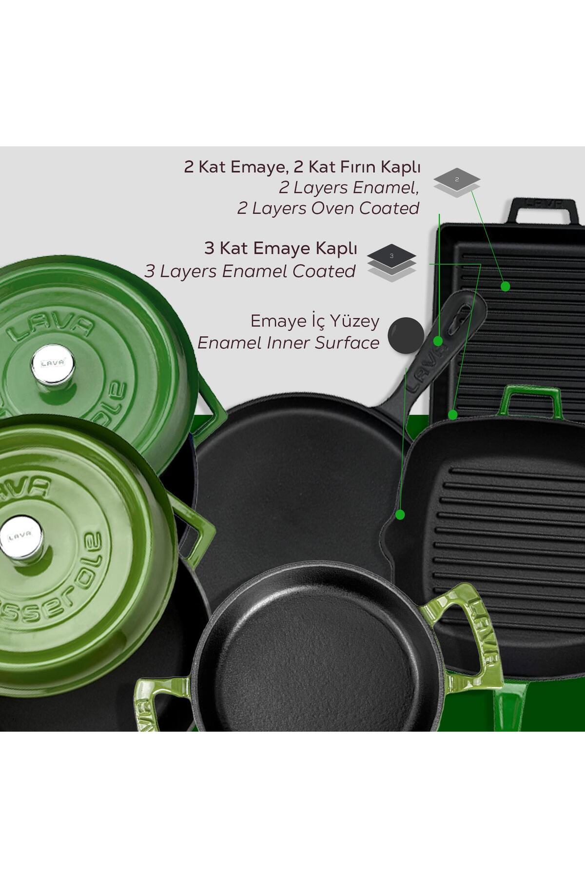 Lava-Cast Iron 6X Trendy Series 8 Piece Cookware & Pans Set 7