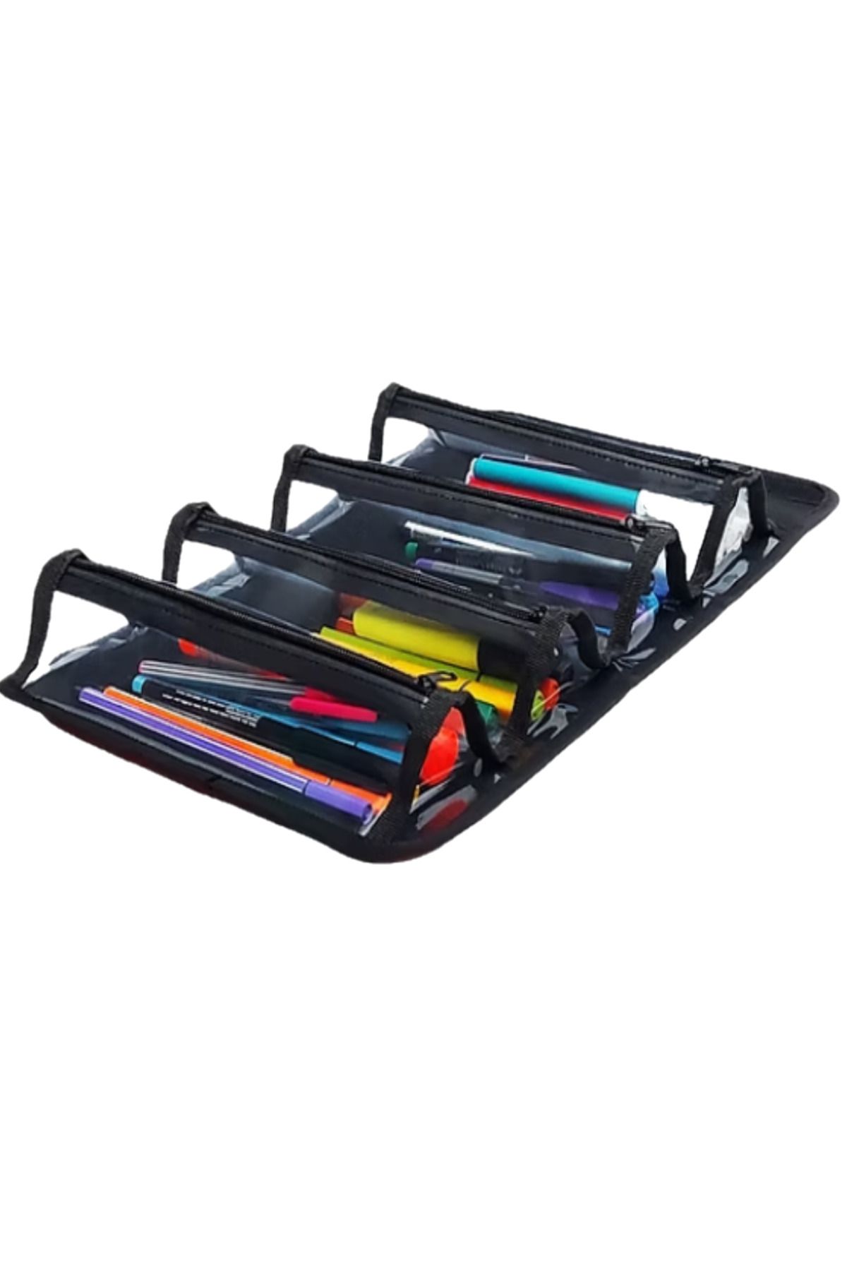 GLANCE-4-Section Gray Pen Bag with Handle 3