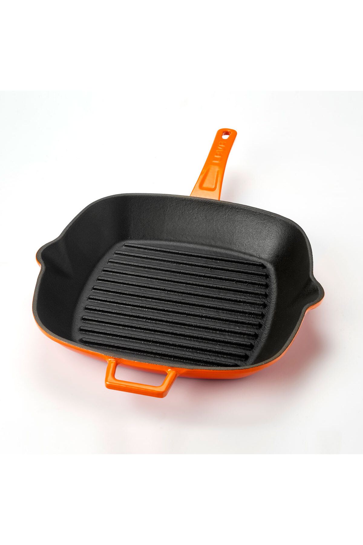 Lava-Cast Square Grill Pan Cast Iron Solid Handle Size 26x26cm 3