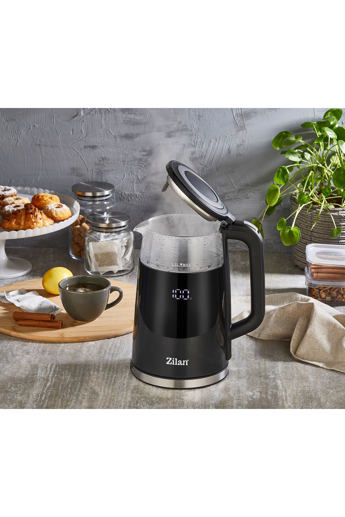 Zilan Zln7859 | Dijital Çift Duvarlı Su Isıtıcı | 1.7 L. Ayarlanabilir Isı | Kattle | 2200w