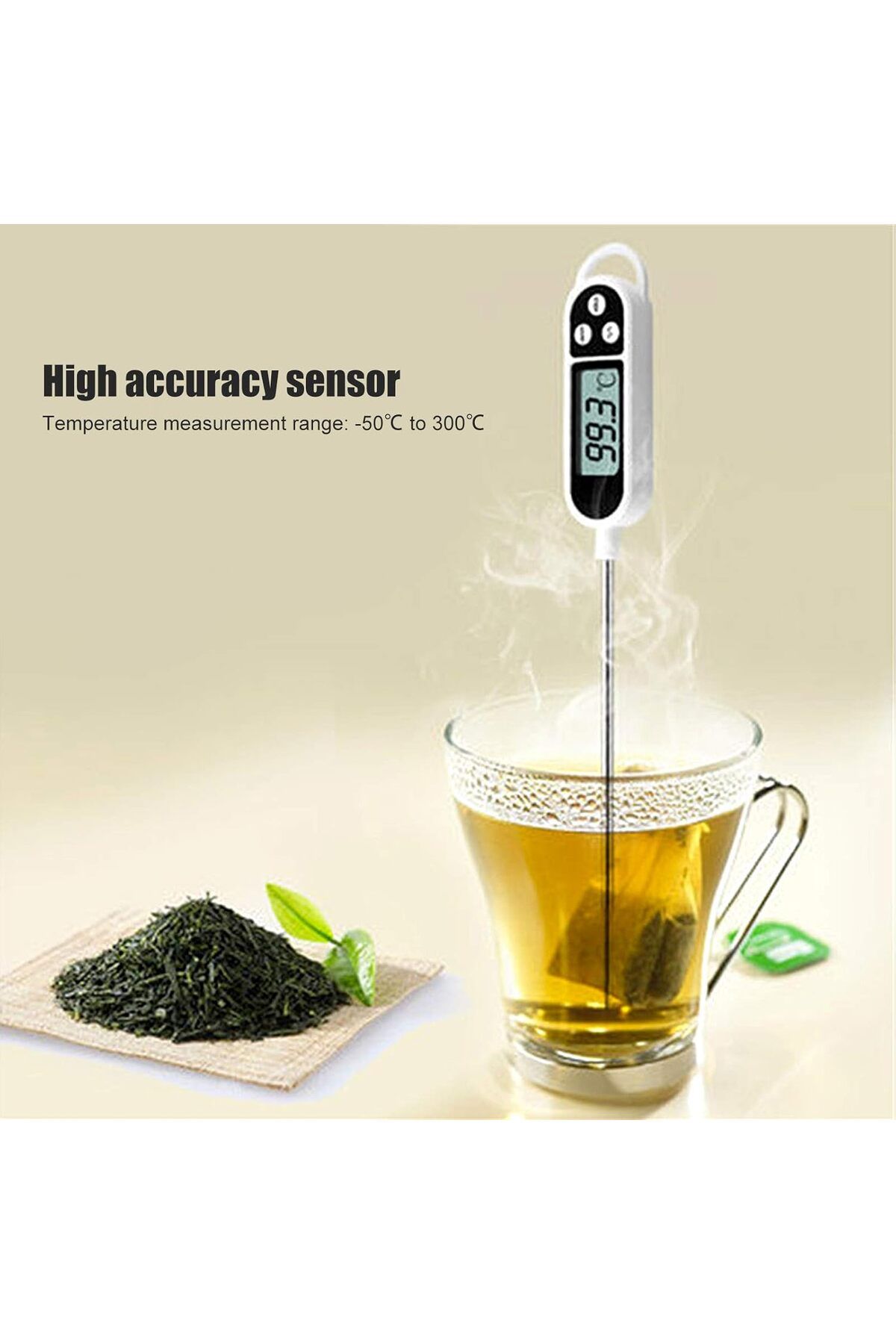 Biki-Digital Meat Thermometer With Instant Read, Lcd Screen, Long Ultra-thin Probe, Auto On/off 4