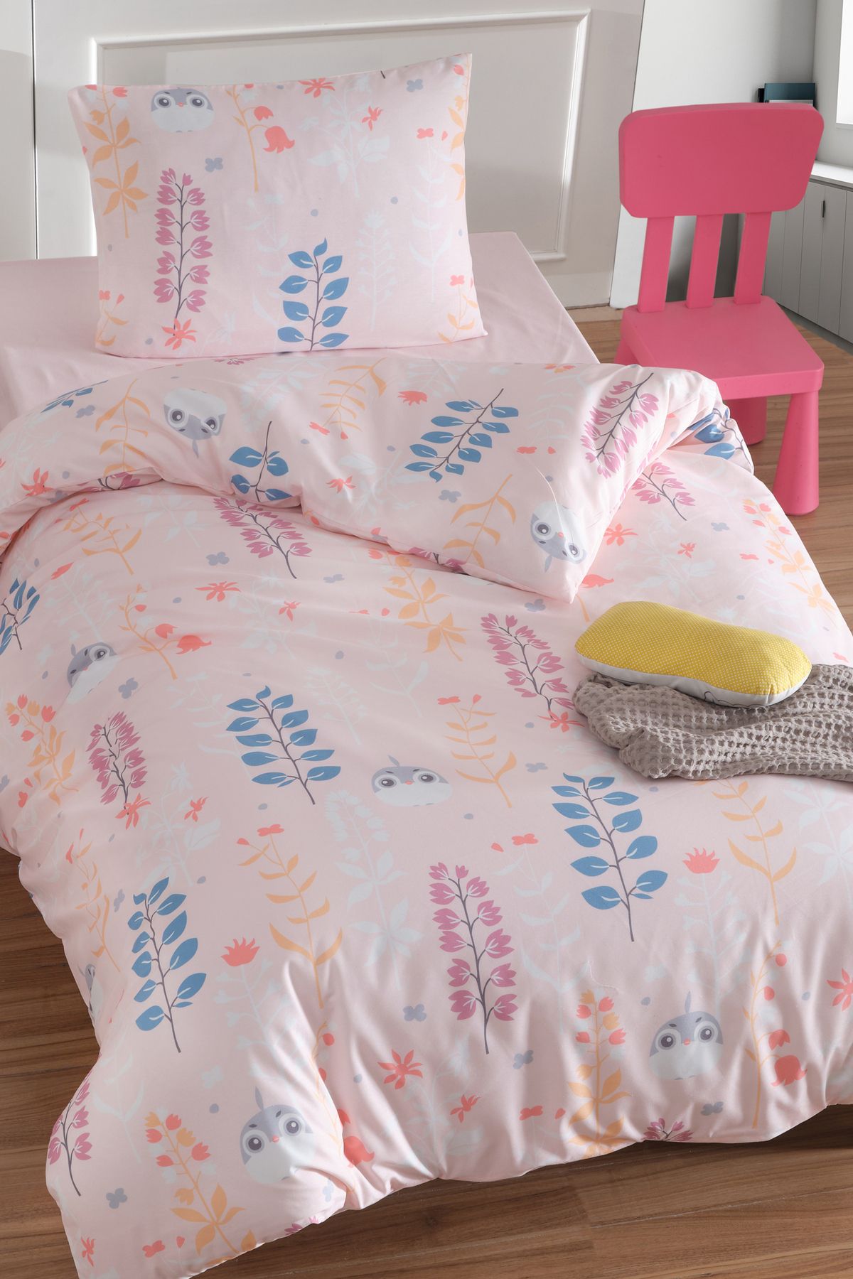 Eponj Home Tek Kişilik Pamuklu Nevresim Takımı 3 Parça – Cikcik Desen – Mint / Yumuşak Dokulu