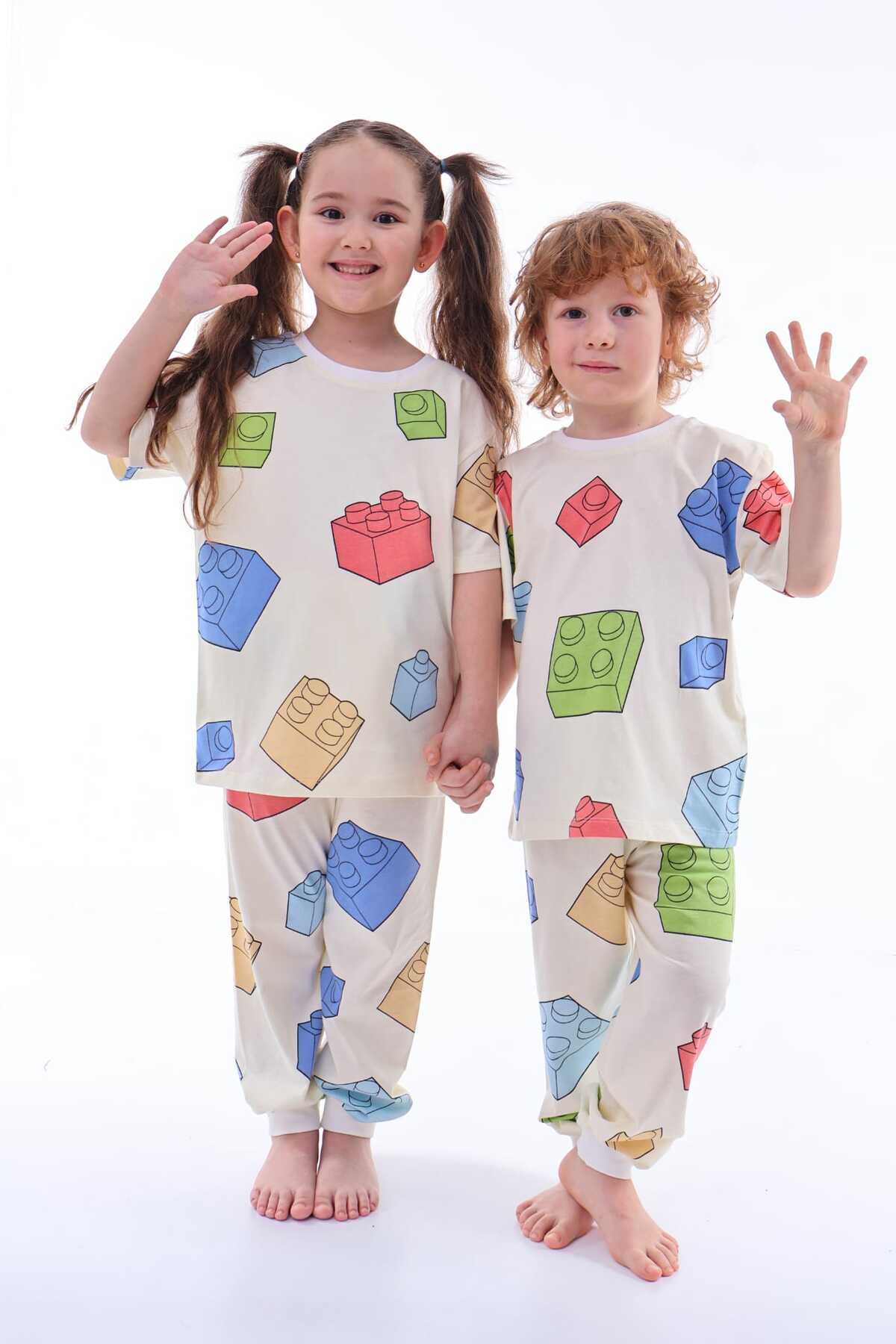 zuzunga Renk Blokları Desenli Çocuk Pijama Takımı fotoğrafı 4 (önizleme)