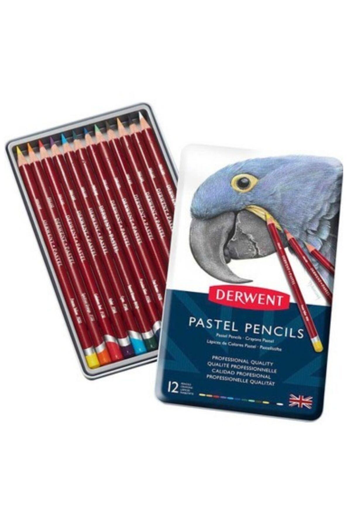 Mastro Art DERWENT PASTEL,SOFT KALEM SETİ 12 RENKLİ METAL KUTU