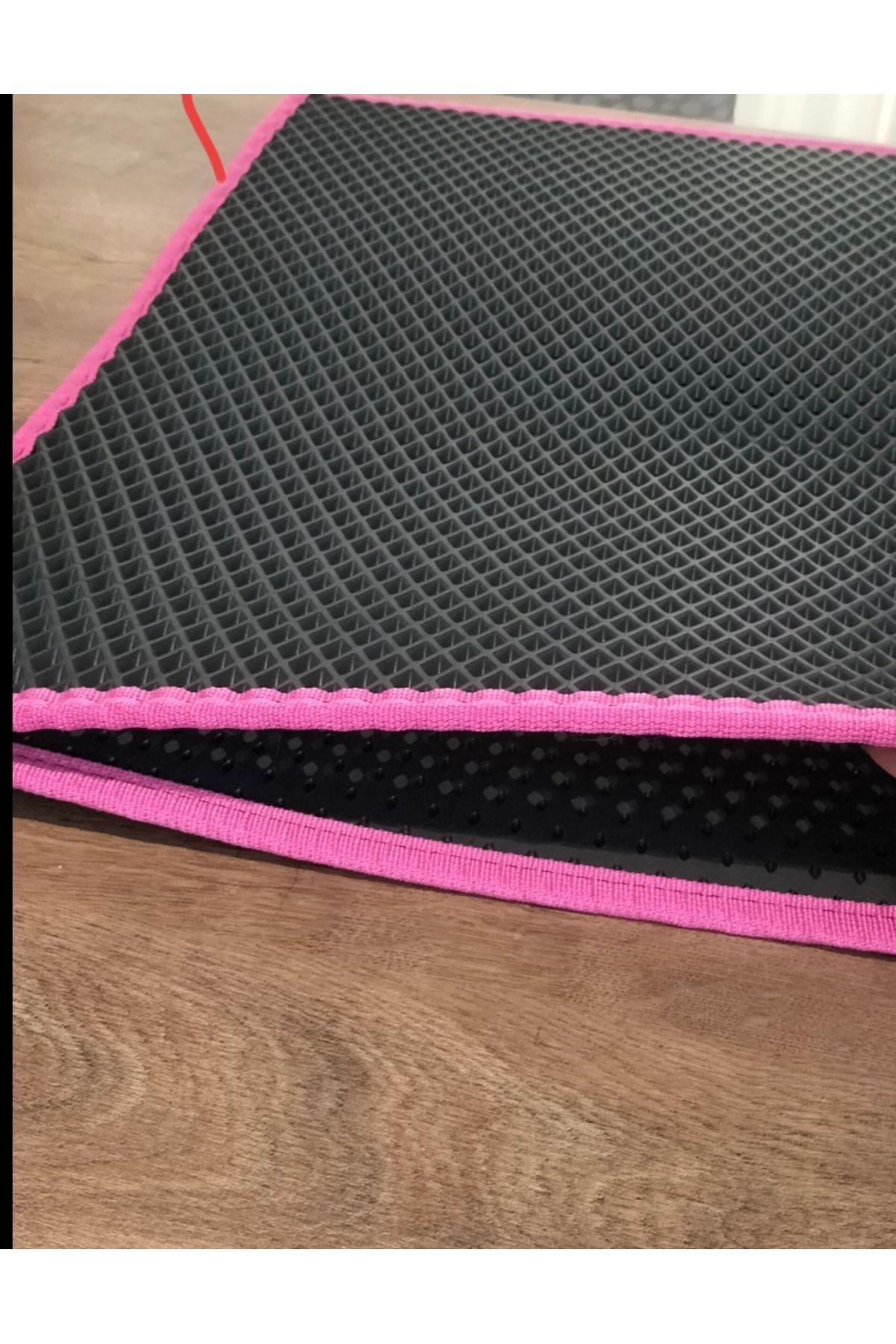 shop 50*70 ölçülerinde Pembe kedimizin adına özel isimlikli Eva malzemeden çift katlı kedi paspası