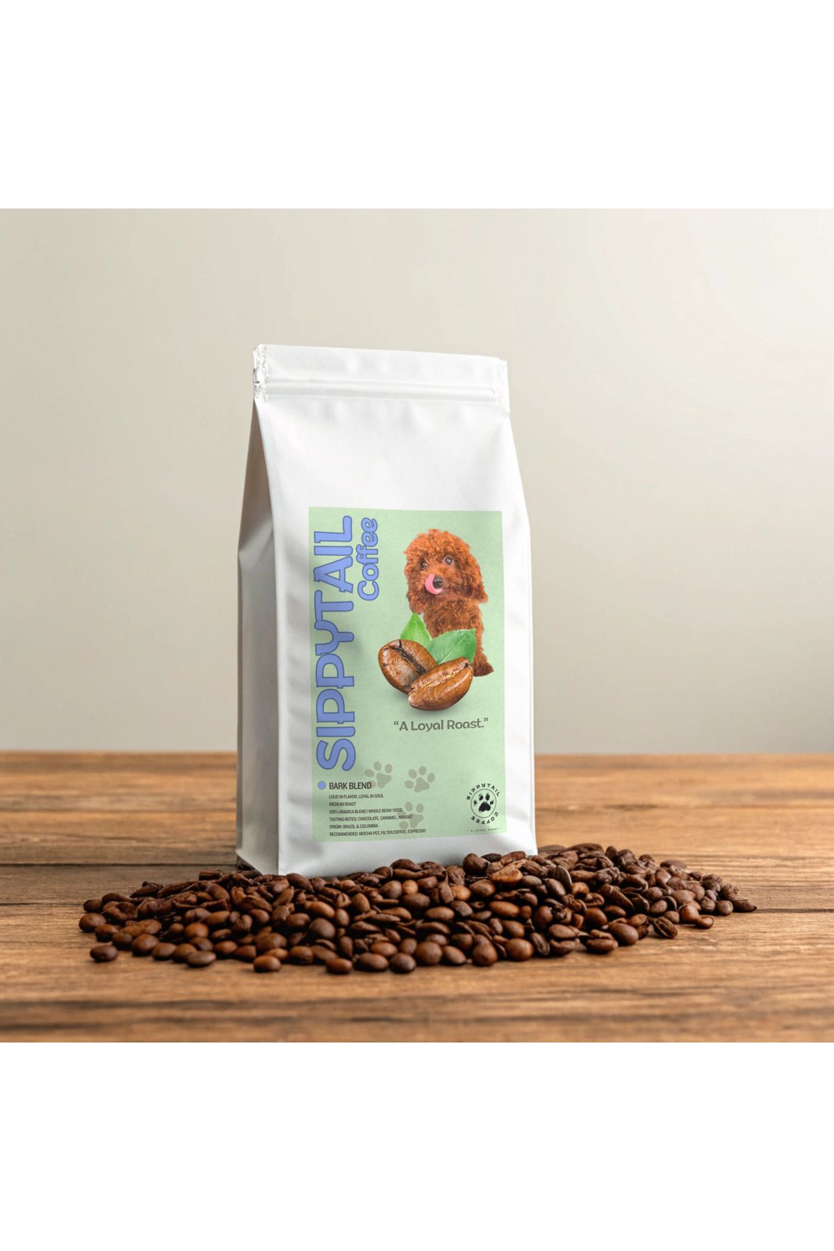 Sippytail Coffee Bark Blend – Brezilya & Kolombiya Arabica Kahve 500g (Çekirdek veya Öğütülmüş)