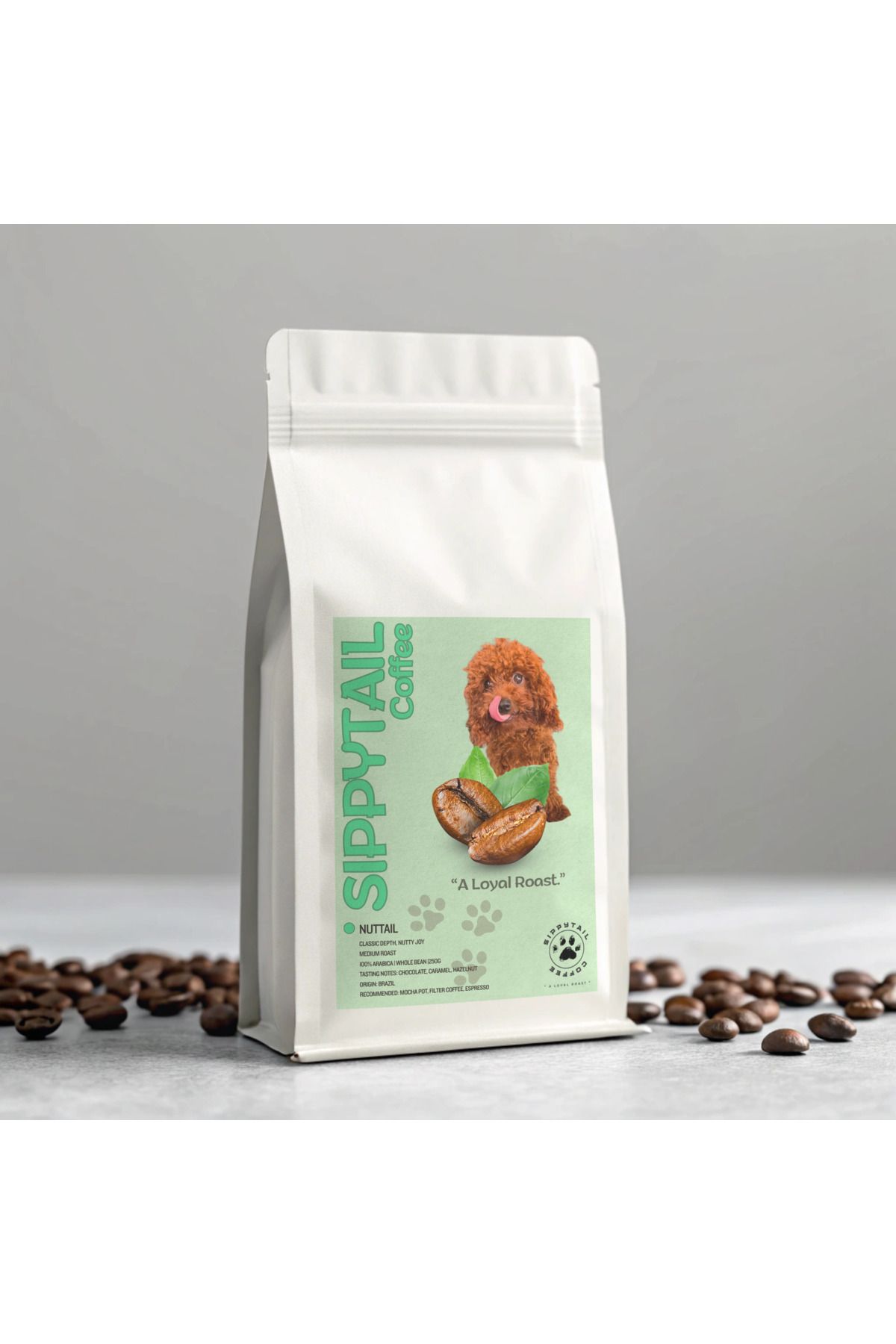 Sippytail Coffee Nuttail – Brezilya Arabica Kahve 250g (Çekirdek veya Öğütülmüş)
