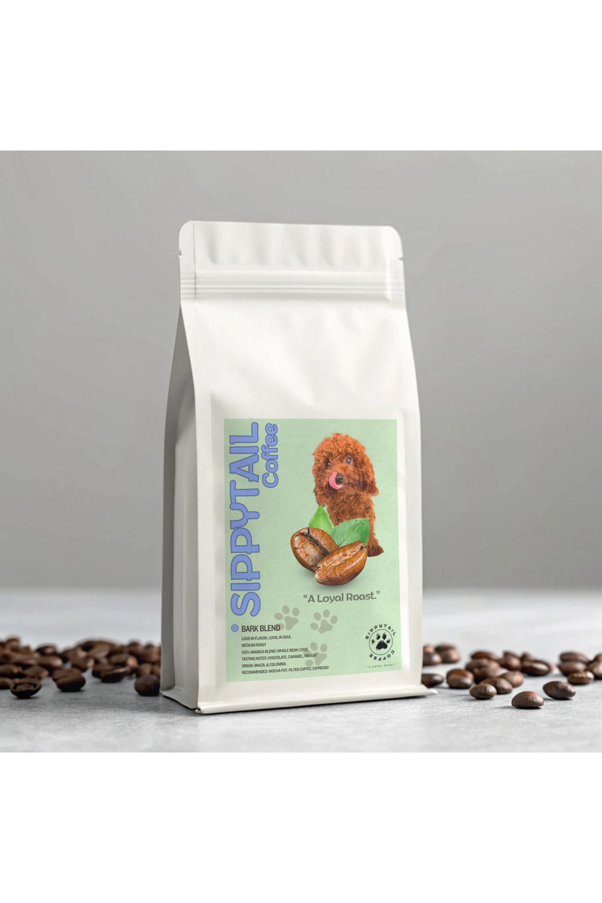 Sippytail Coffee Bark Blend – Brezilya & Kolombiya Arabica Kahve 250g (Çekirdek veya Öğütülmüş)