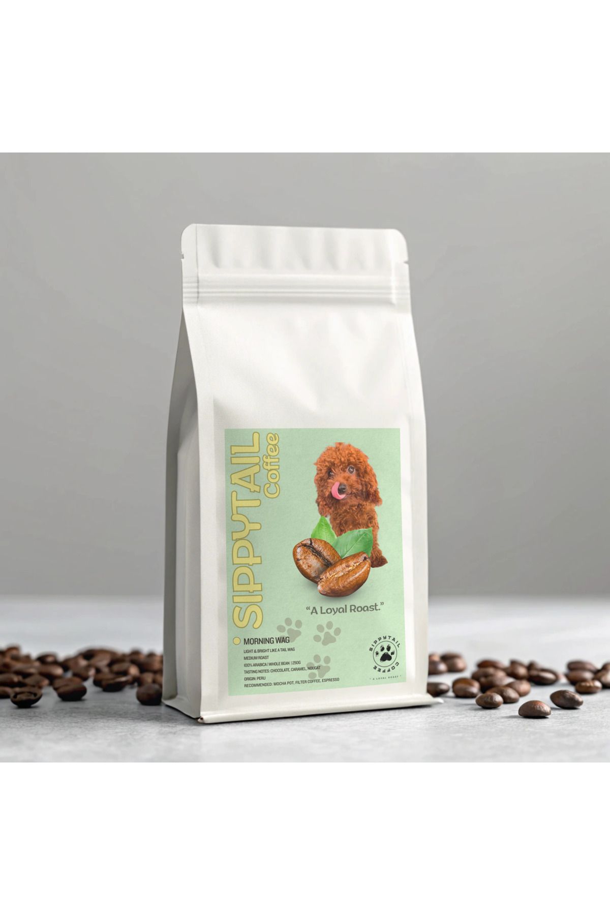 Sippytail Coffee Morning Wag – Peru Arabica Kahve 250g (Çekirdek veya Öğütülmüş)