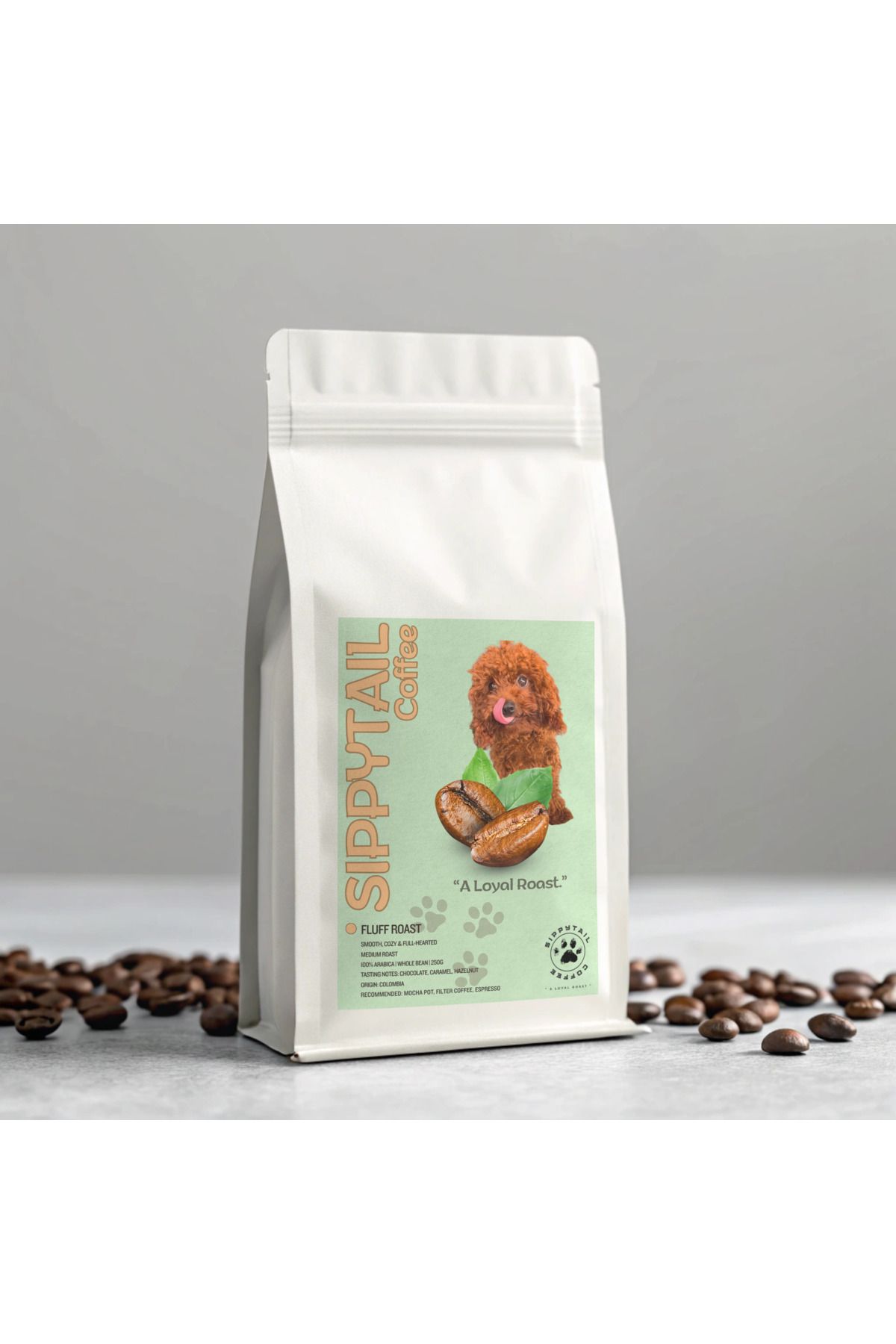 Sippytail Coffee Fluff Roast – Kolombiya Arabica Kahve 250g (Çekirdek veya Öğütülmüş)
