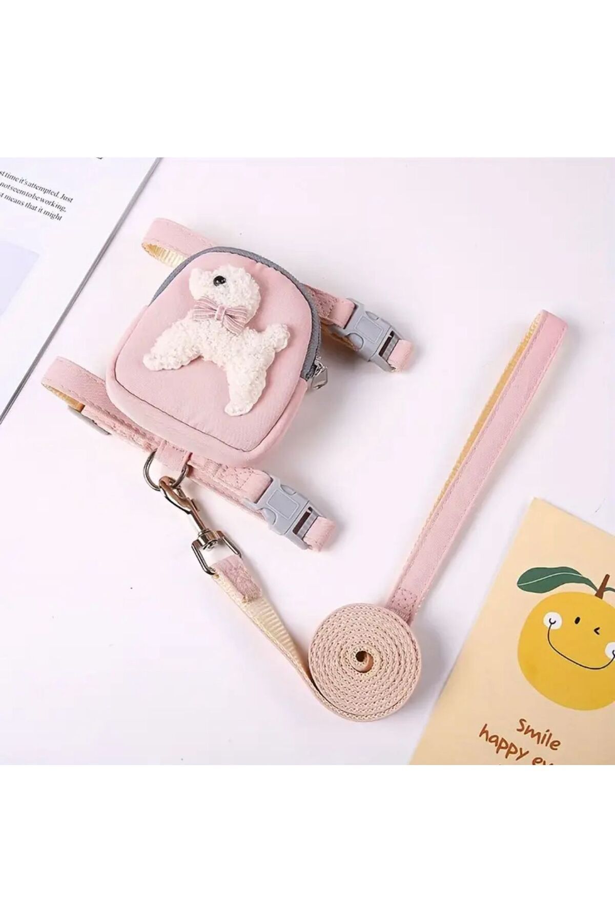 Payidar Hediyelik Çantalı Göğüs Tasması 2 Parça Set Pembe (KÖPEK/KEDİ)
