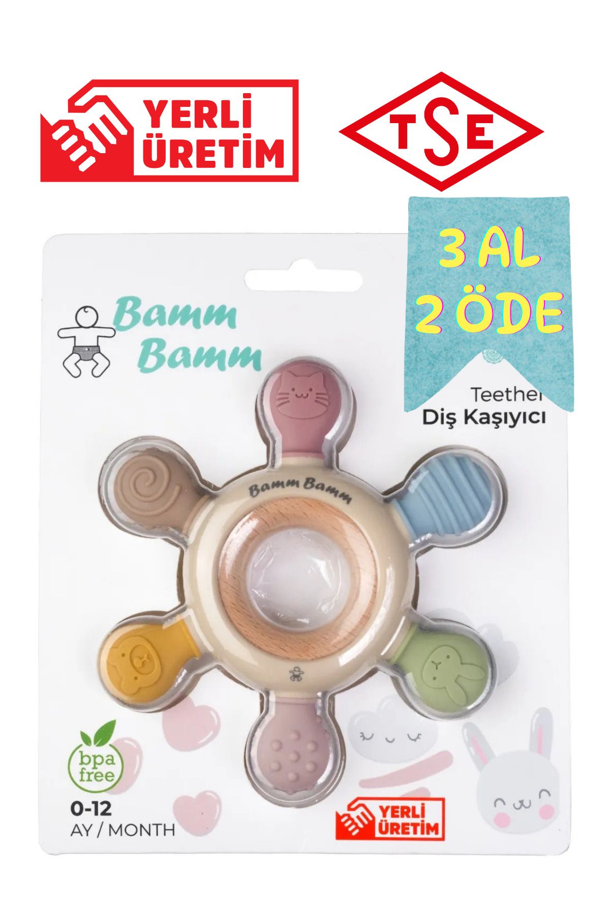 BAMM BAMM Diş Kaşıyıcı Yerli Üretim, Tse Onaylı Silikon Hafif Ve Rahat Kavranır