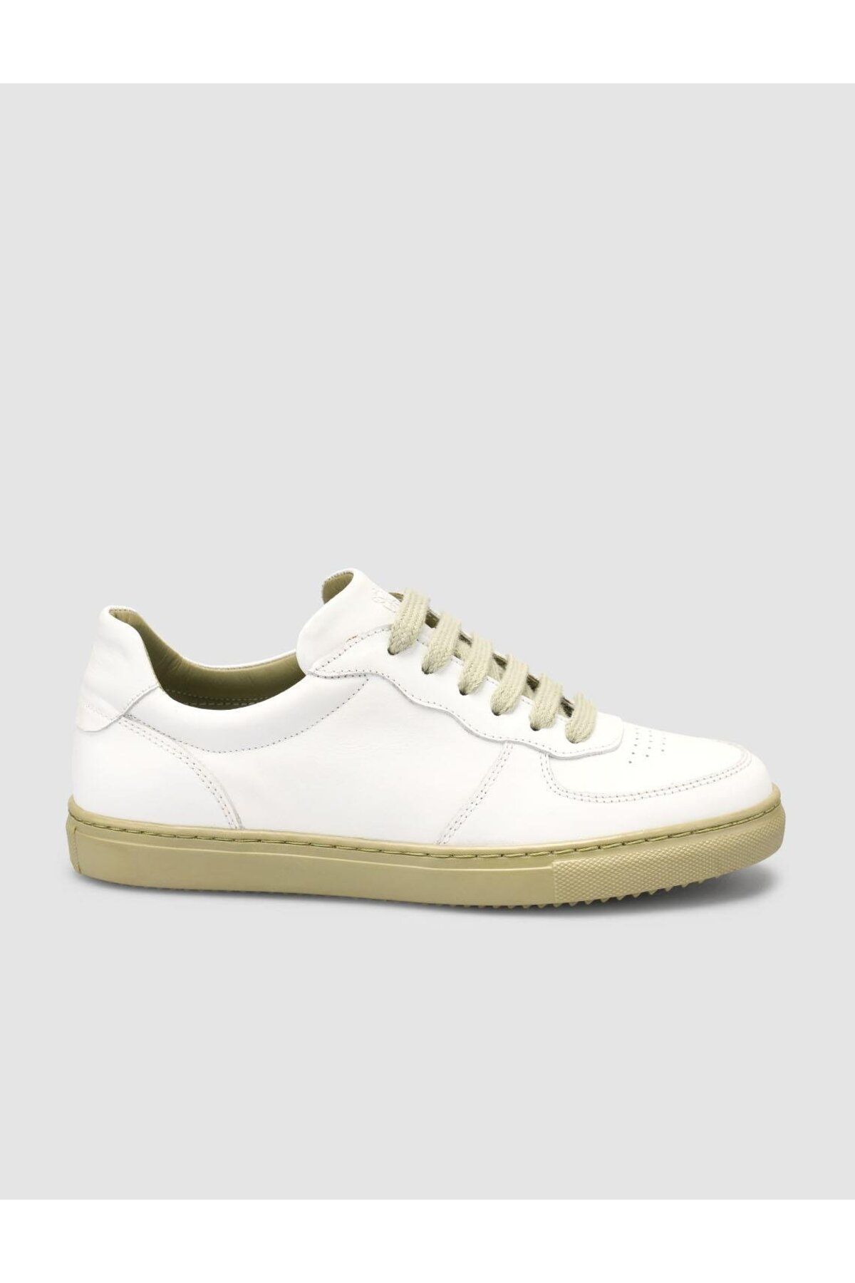Mona Mae Beyaz - Yeşil Detaylı Kadın Sneaker
