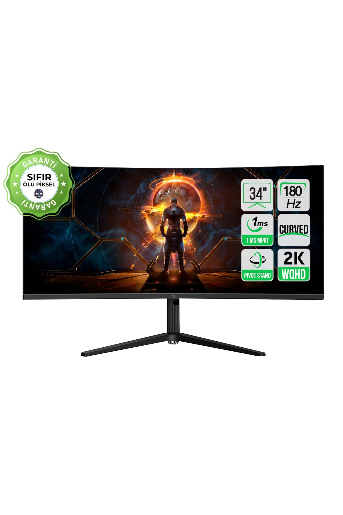 GamePower Wq34 34'' 1ms 180hz Curved 2k Uwqhd 3440*1440 Pivot 21:9 Gaming Monitör (sıfır Ölü Piksel