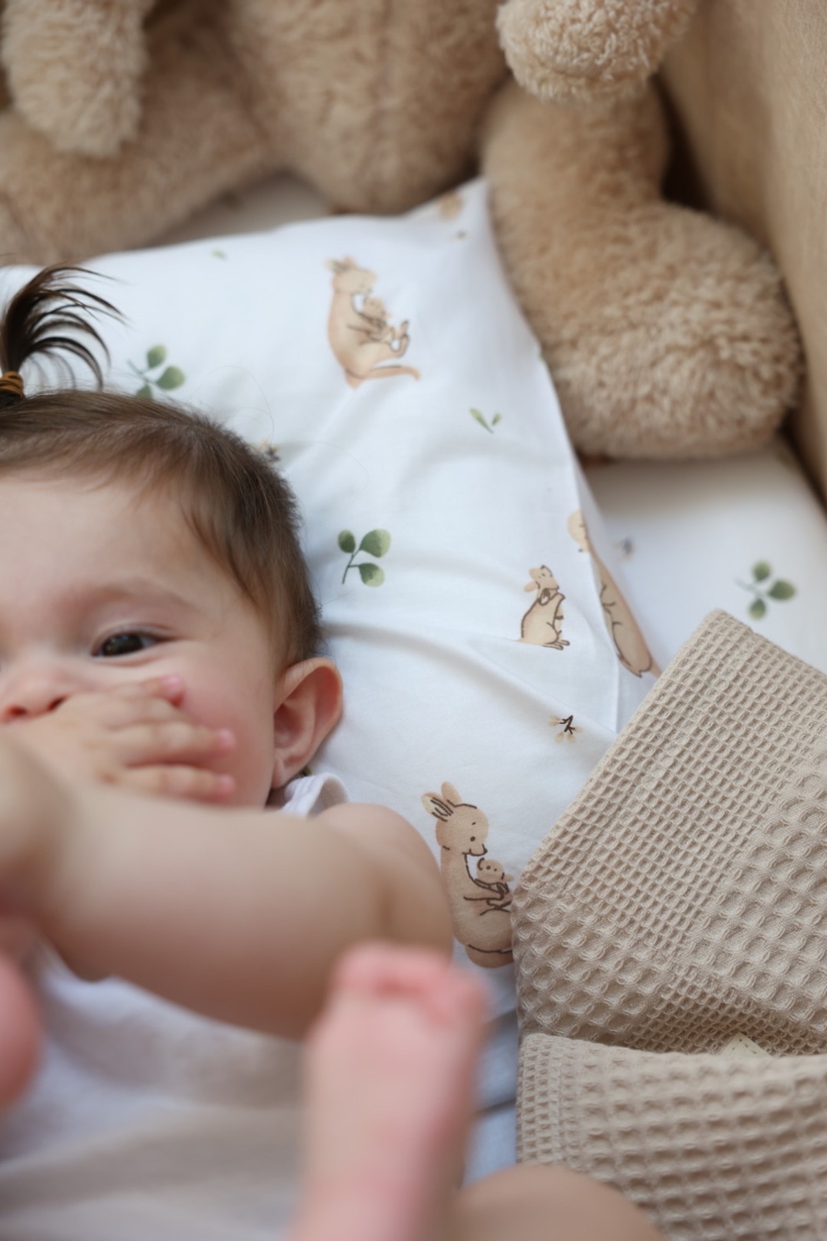 Genel Markalar Bebek Pamuklu Pike Takımı Kanguru Desenli 3'lü Set 90x140cm fotoğrafı 4 (önizleme)