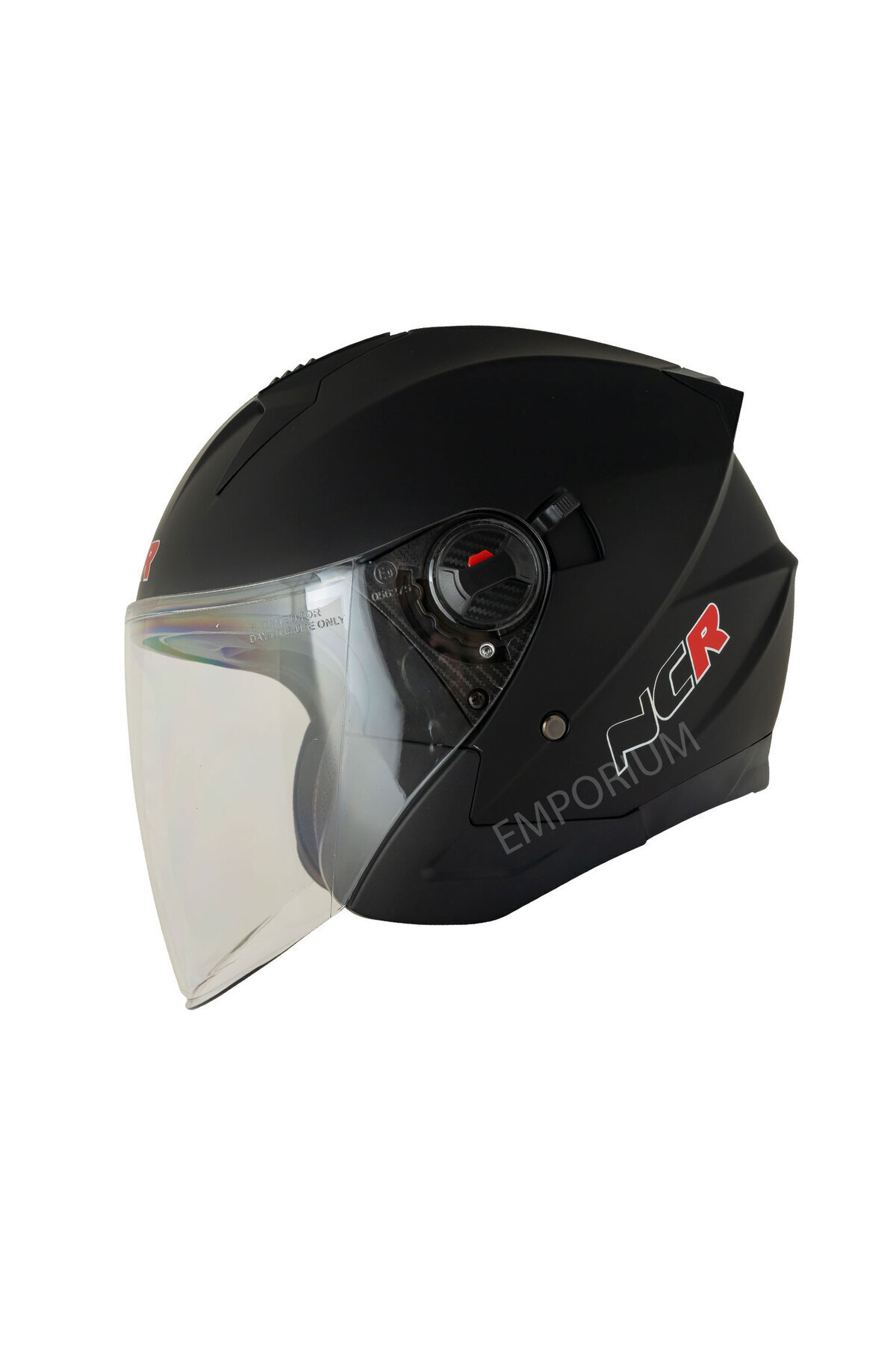 NCR Unisex Güneş Vizörlü Çenesiz Mat Siyah Kask