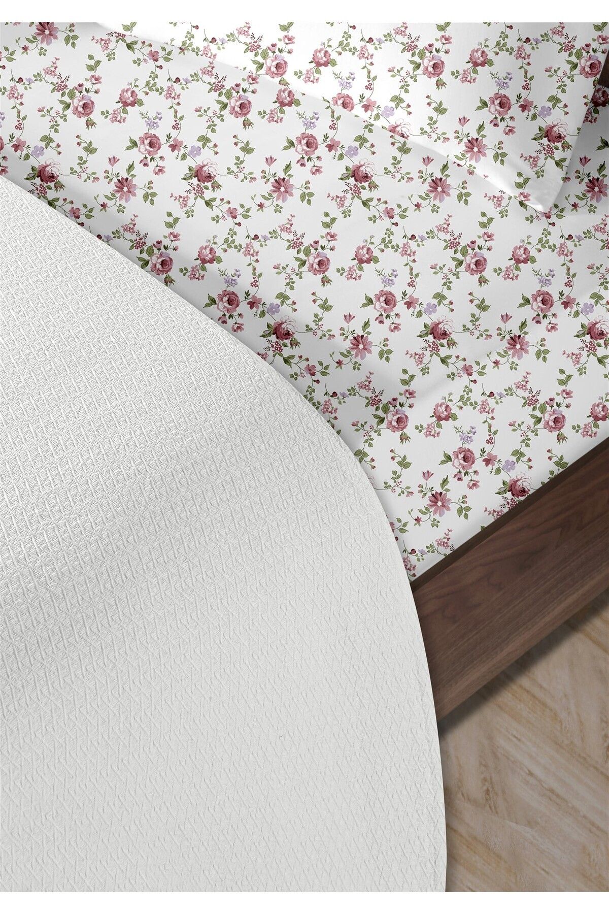 HomeBerry %100 Pamuk Medusa Beyaz Çift Kişilik Pike Takımı 200 x 230 cm