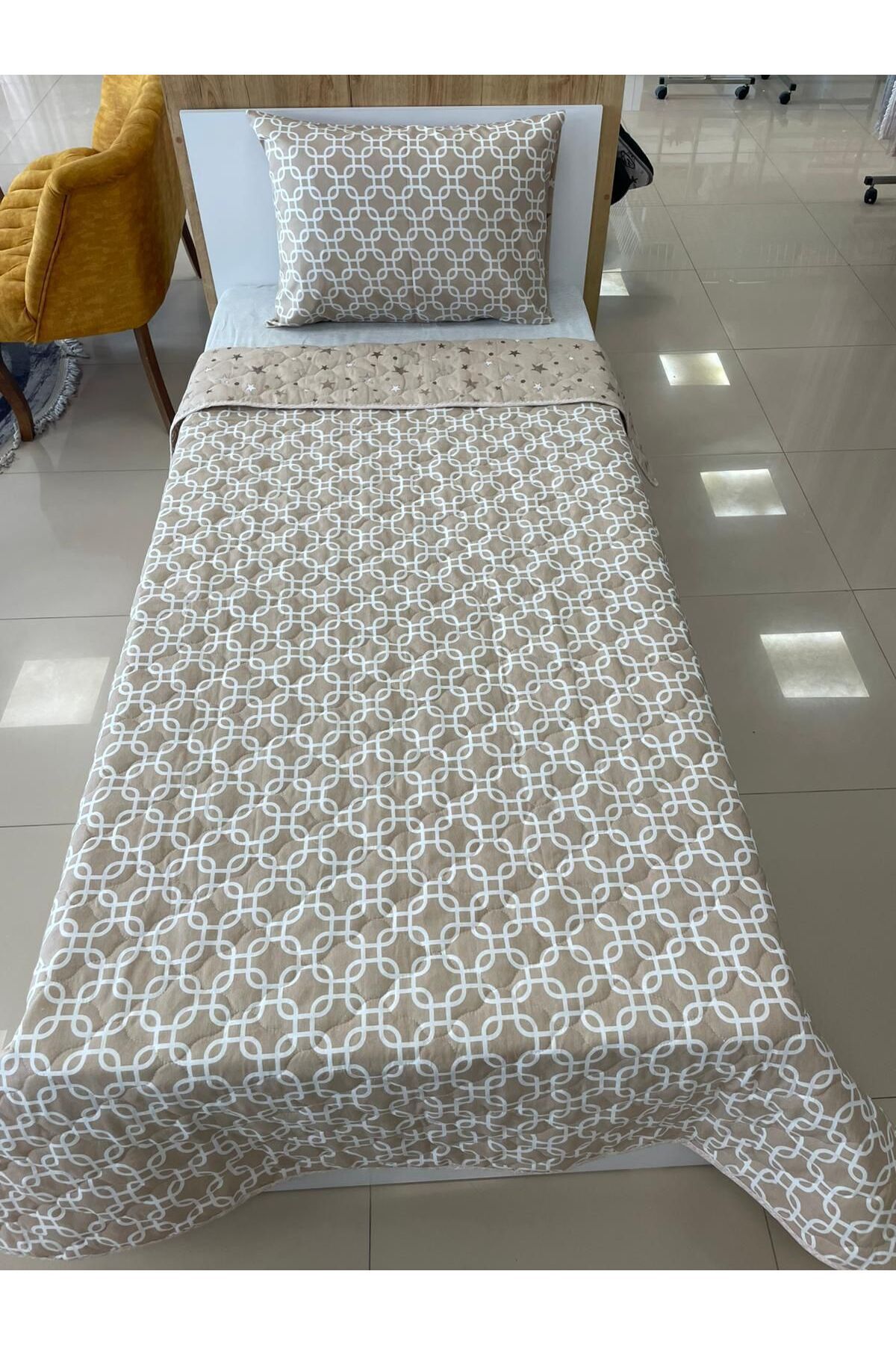 Ceyizza-Fulya Double Sided Quilted Bedspread Set - Double 2
