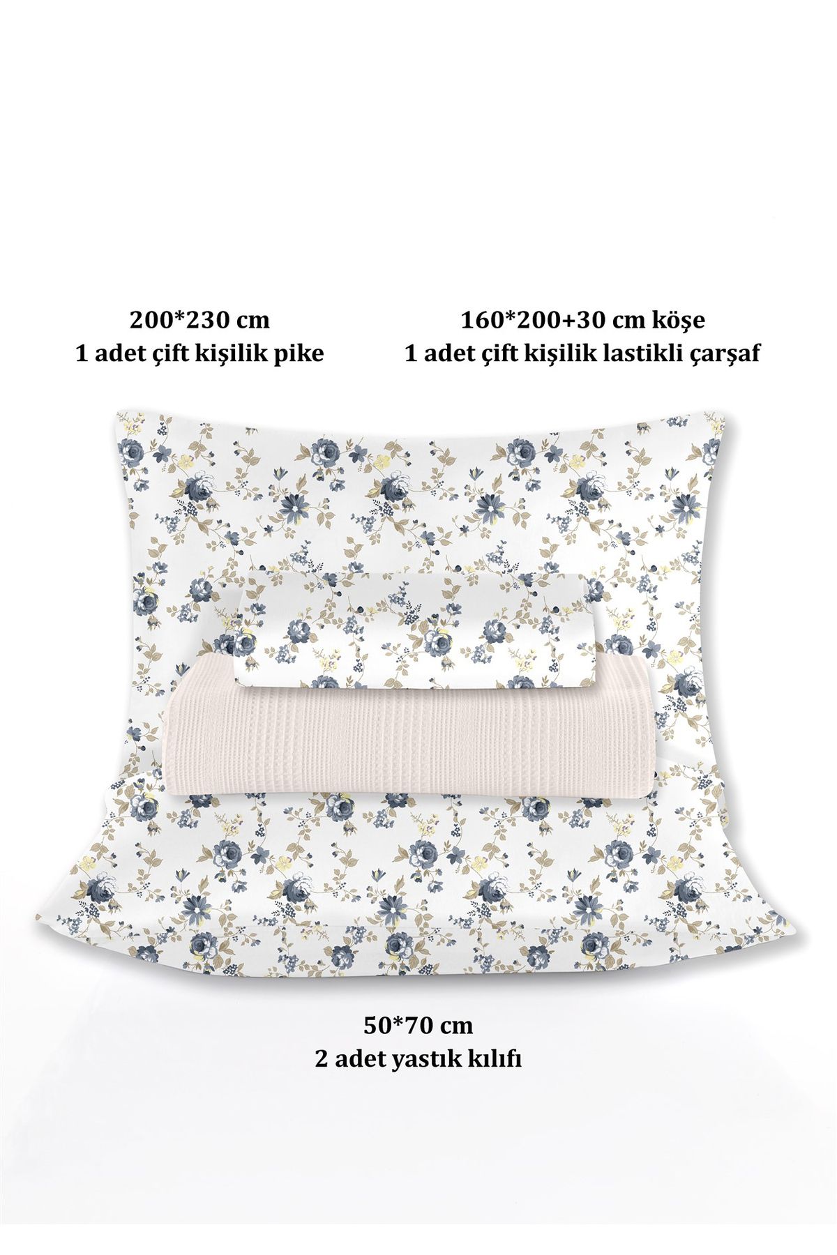 Evim-100% Cotton Exclusive Pink Double Pique Set 200 X 230 cm 5