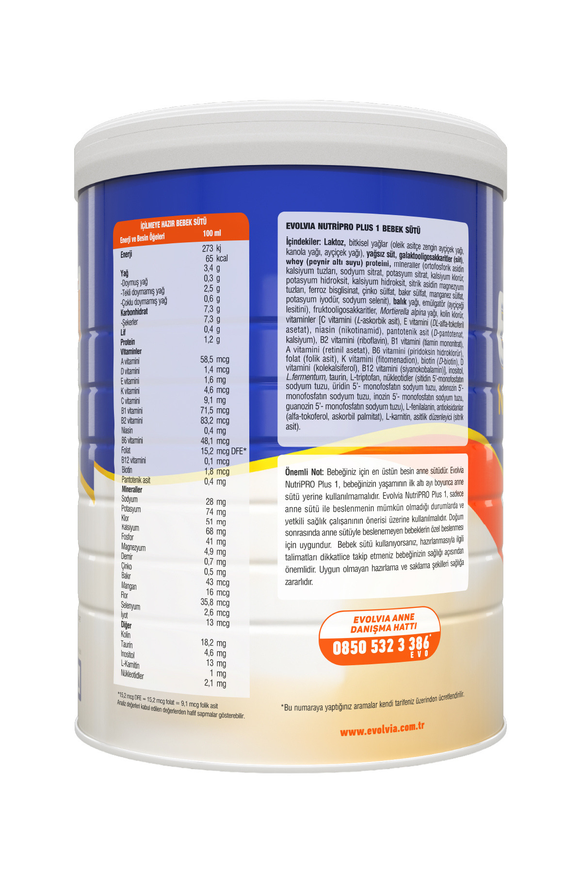 Evolvia NutriPRO Plus 1 Bebek Sütü 1000 gr x 3 Adet fotoğrafı 5 (önizleme)