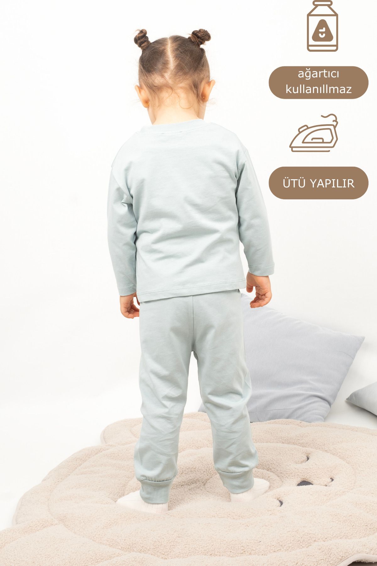 Vauva-Set de pijamale pentru fete și băieți Set de pijamale cu mânecă lungă 100% bumbac 6