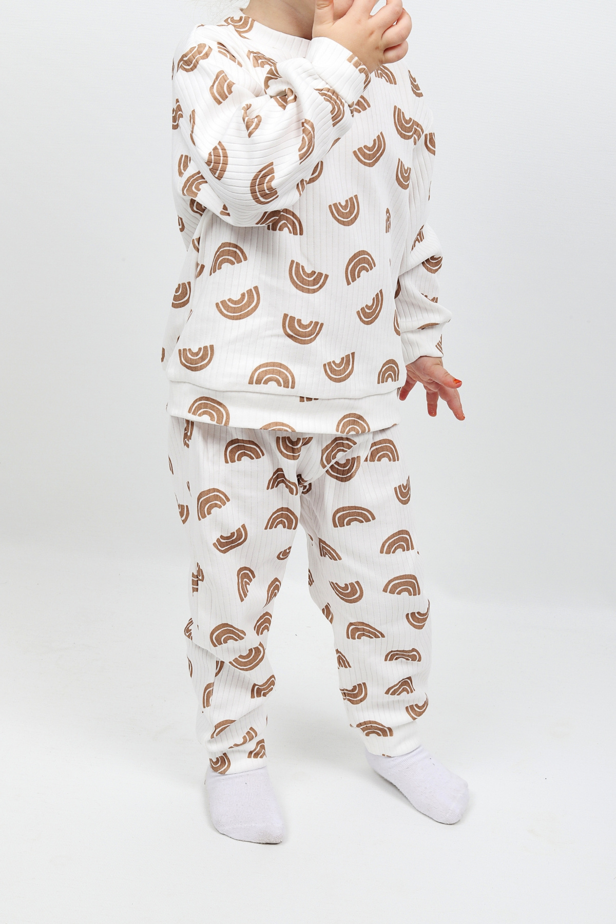 Kız & Erkek Bebek Çocuk Pijama Takımı Baskılı Uzun Kollu Pijama Takımı