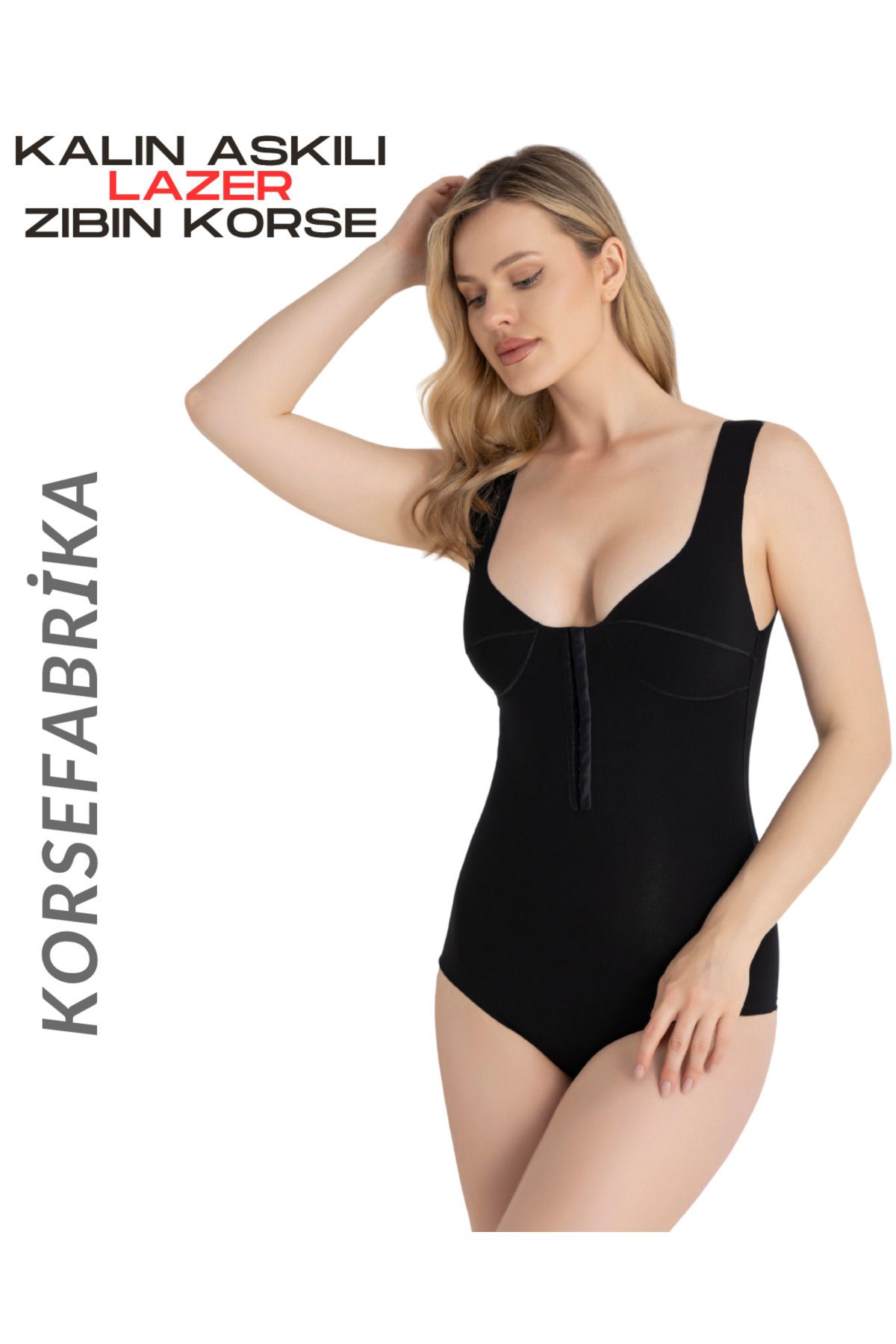 korsefabrika trend mood store Kalın Askılı LAZER Toparlayıcı Çıtçıtlı Agraflı Badi Korse