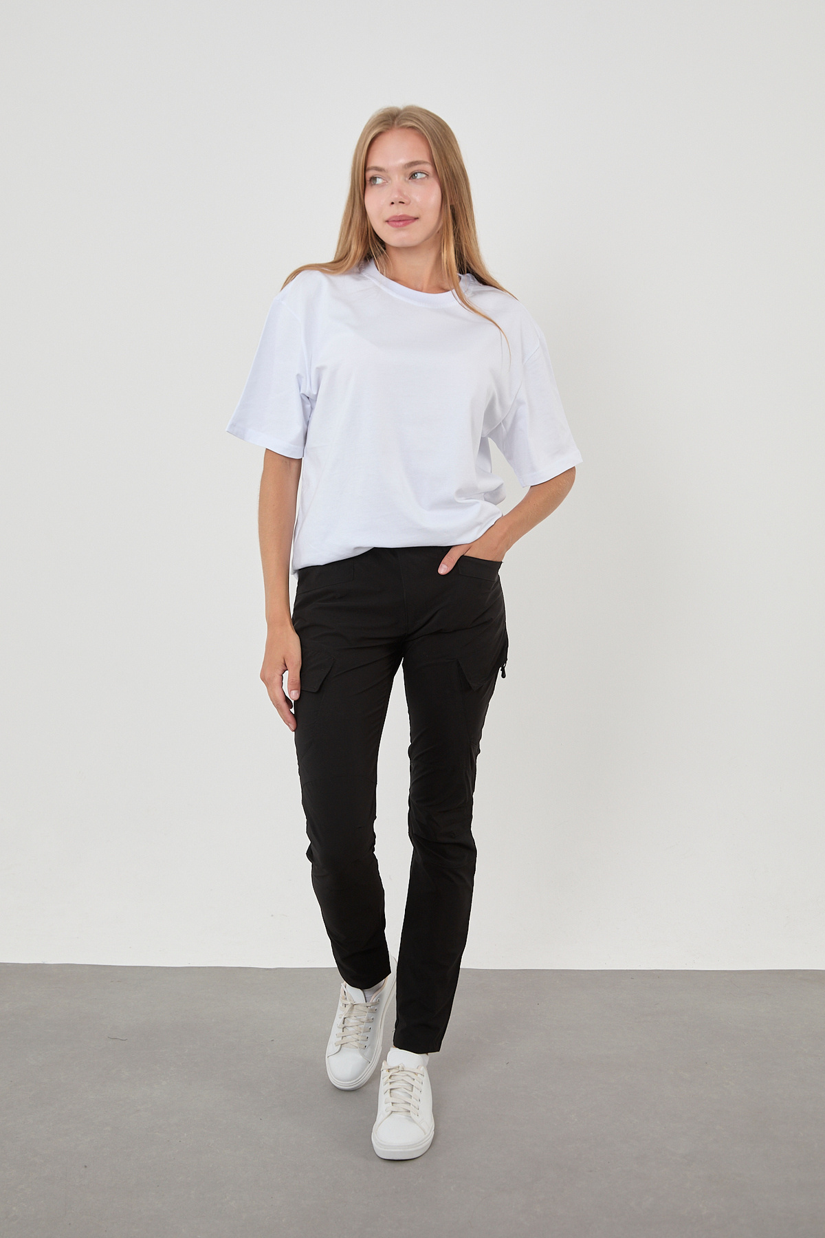 Camp Scoutland Camp5516 Outdoor Tactical Çok Cepli Likralı Yazlık Kadın Siyah Taktik Pantolon