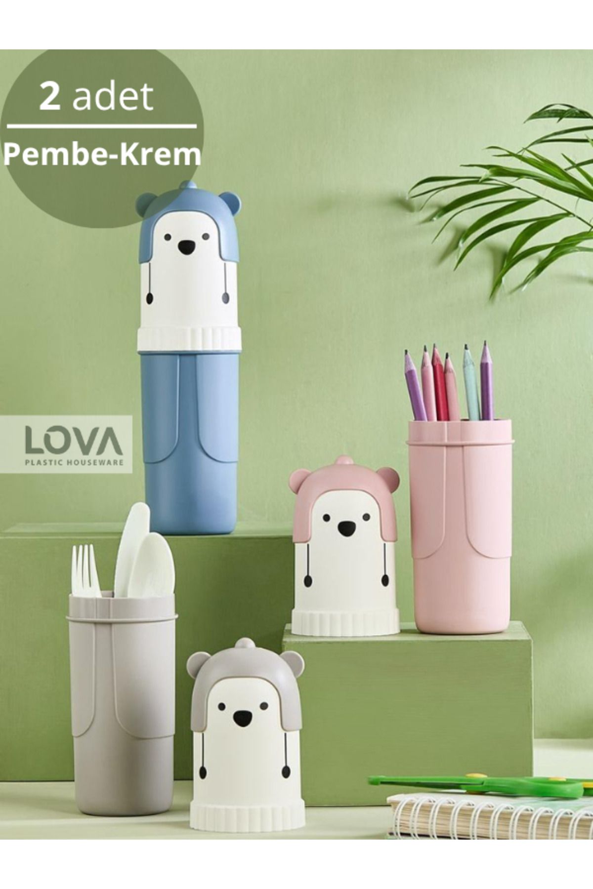 Lova YOGİ Çok Amaçlı Seyahat Saklama Kabı (Pembe-Krem)