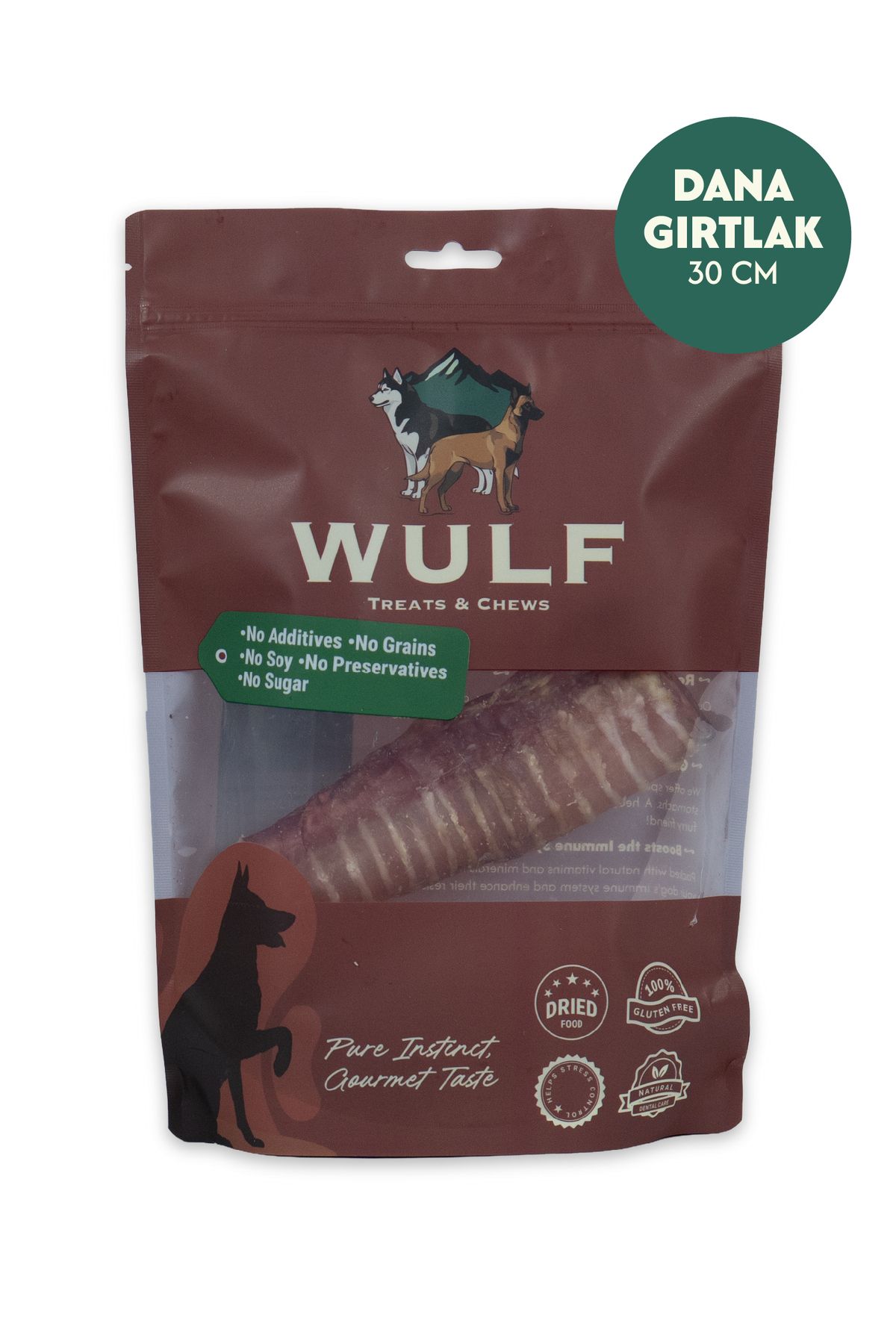 WULF Dana Gırtlak 30 cm 1 Adet %100 Doğal Köpek Ödül Maması