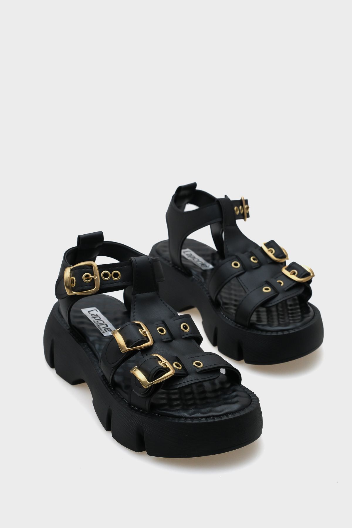 Capone Outfitters Damskie sandały Cherry Thick Soled z paskiem na kostce i komfortową podeszwą