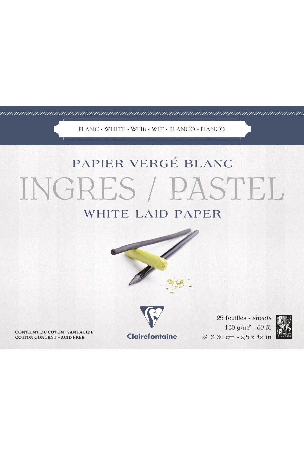 Clairefontaine-Ingres 24x30cm 130gr 25yp Pastel Block 1