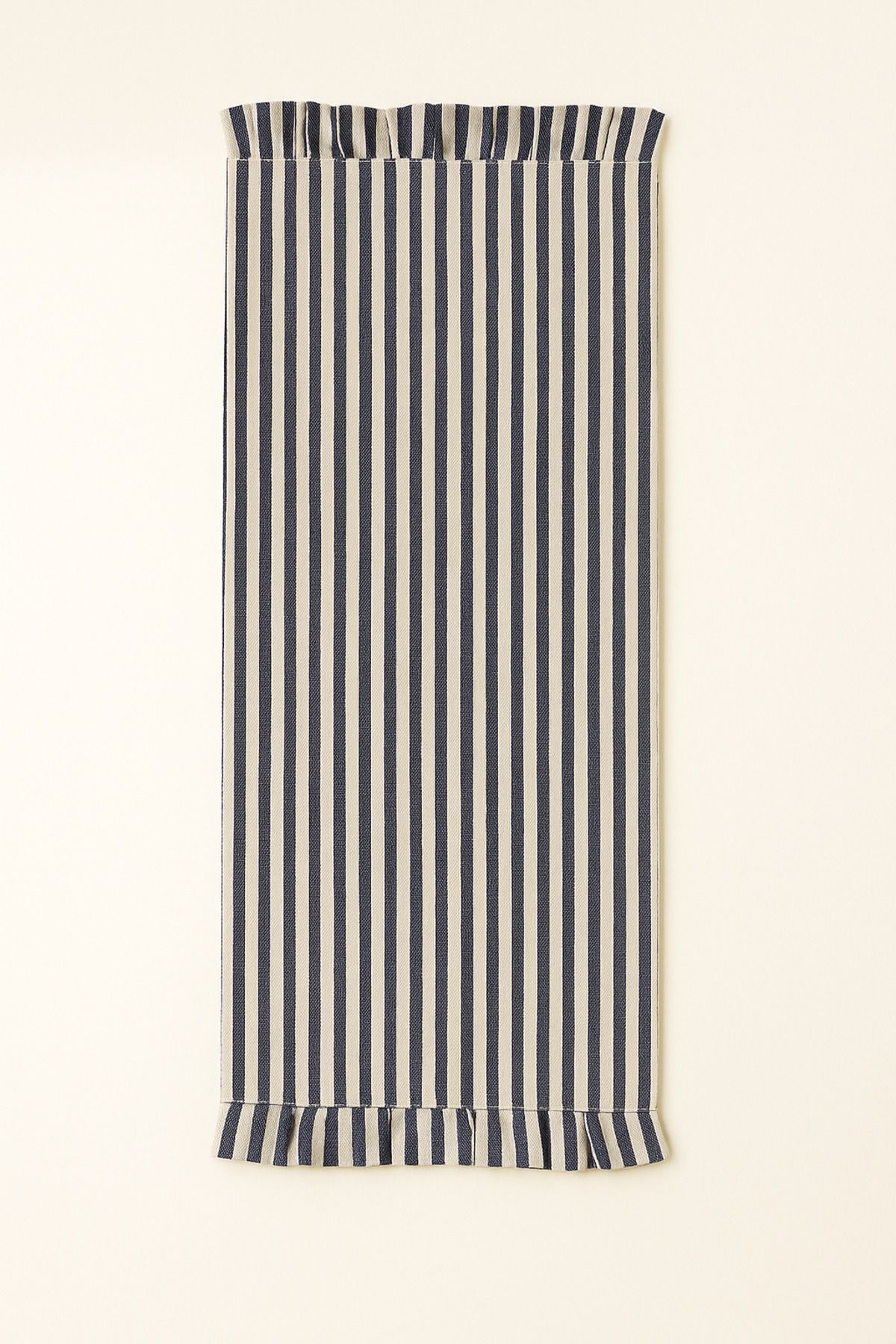 Mirilliahome Fırfırlı Pudra Çizgili Keten Runner 40x150 cm