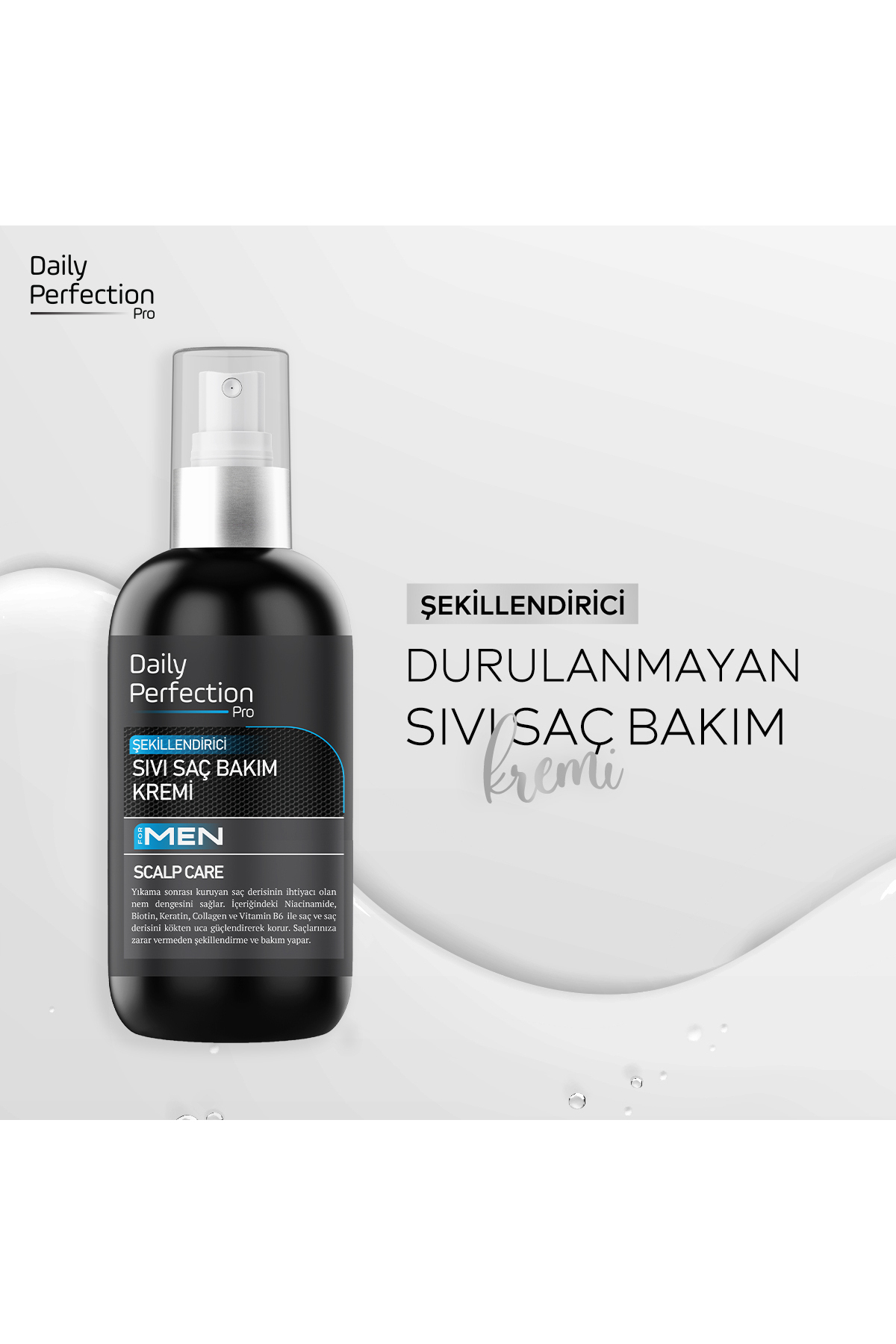 Dp Daily Perfection Şekillendirici Sıvı Saç Bakım Kremi Scalp Care For Men 200 ml — AK-14 — تصویر 3 از 4
