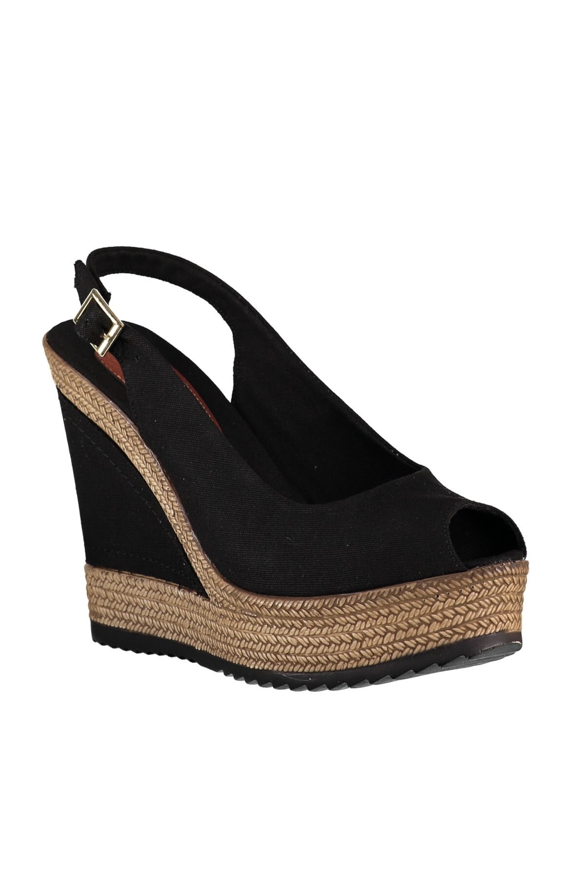 Fox Shoes Siyah Kadın Dolgu Topuklu Ayakkabı 9674070805 görsel 3