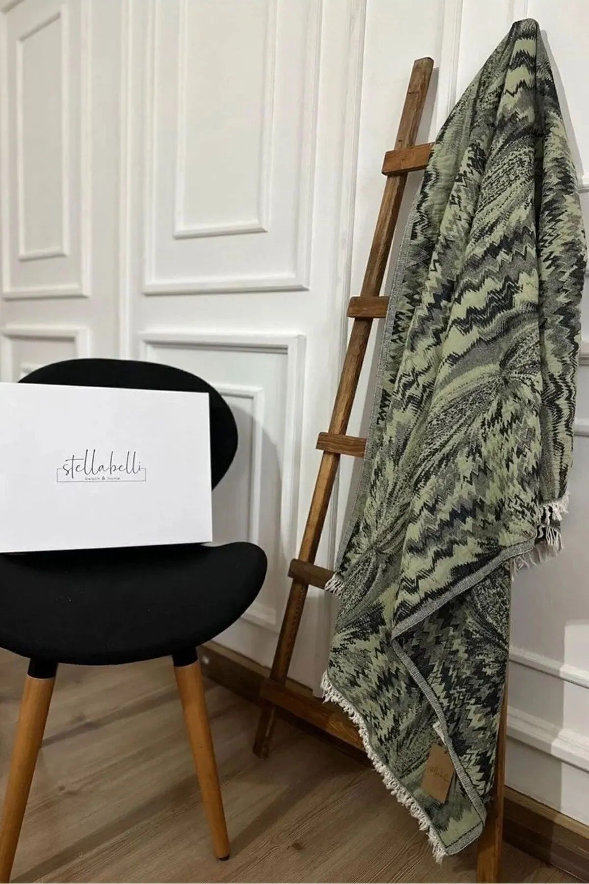 Stella Belli Hediyelik Peştemal 90 X 180 cm Jakarlı %100 Pamuk El Dokuması Püsküllü | Natural Keseli