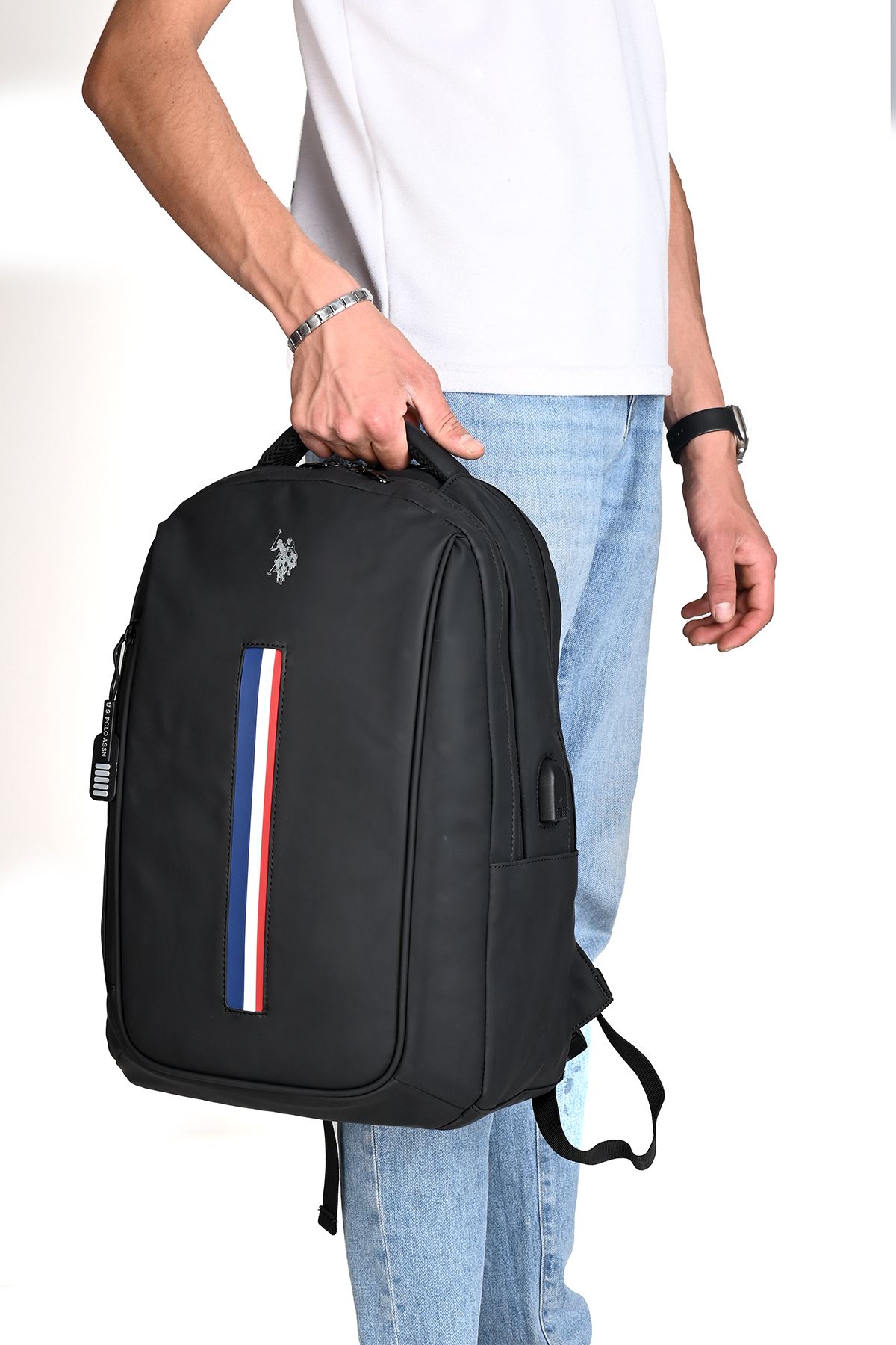U.S. Polo Assn. U.S. Polo Assn. Laptop Bölmeli Sırt Çantası – USB Girişli, Suya Dayanıklı PLEVRYD2358