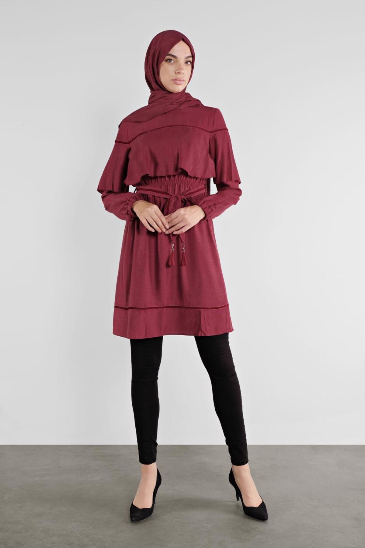 آلوینا تونیک کمربنددار حاشیه‌دار ۴۱۱۹۰